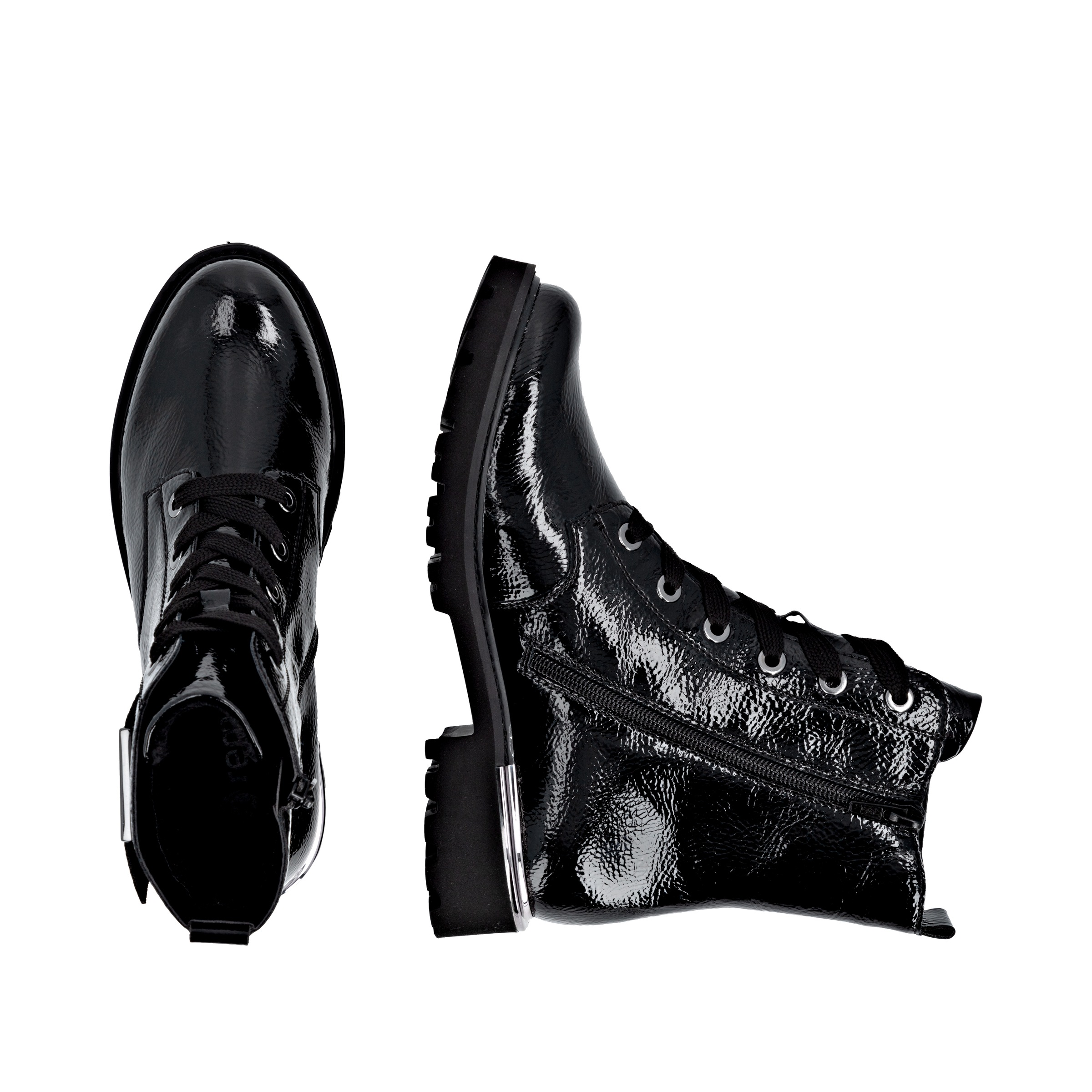 Remonte Schnürstiefelette, Blockabsatz, Schnürboots im Kroko-Look, Innenreißverschluss