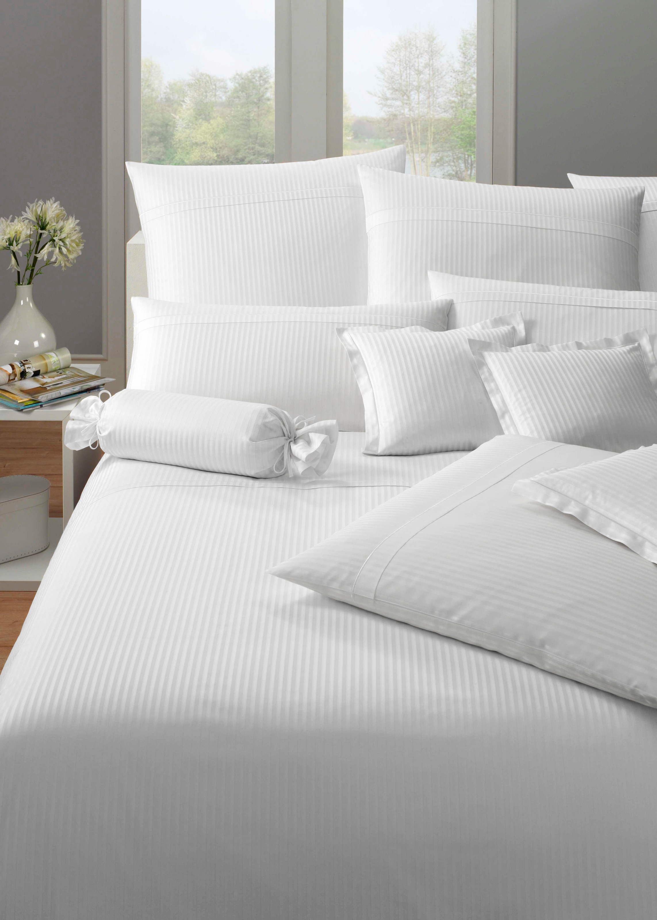 Elegante Bettwäsche "Milano" 2 Stk. tlg. mit feinen Streifen günstig online kaufen