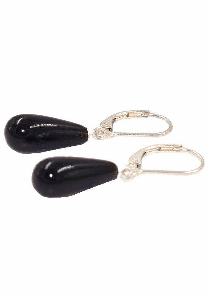 Firetti Paar Ohrhänger »Schmuck Geschenk Silber 925 Ohrschmuck Patentbrisur Edelstein Onyx«, Made in Germany - mit Onyx