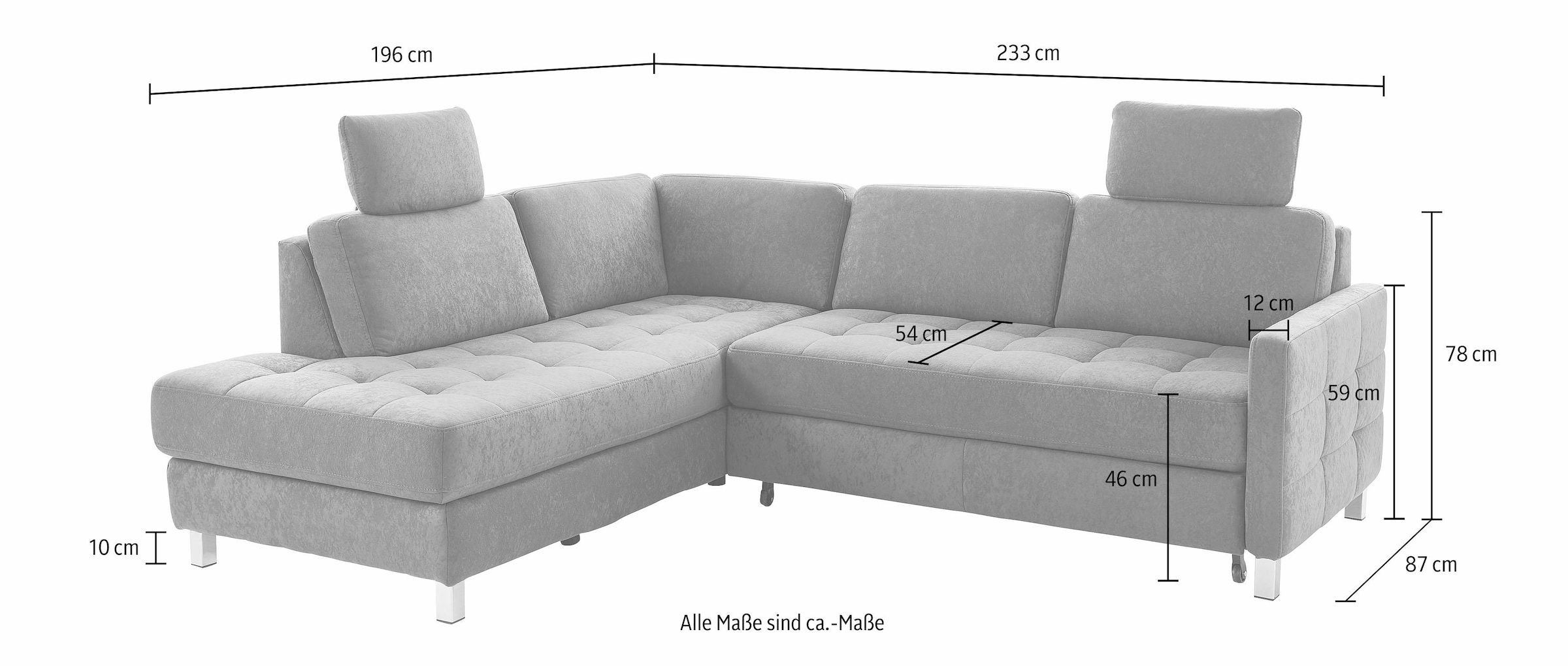 sit&more Ecksofa »Pablo L-Form«, wahlweise mit Bettfunktion