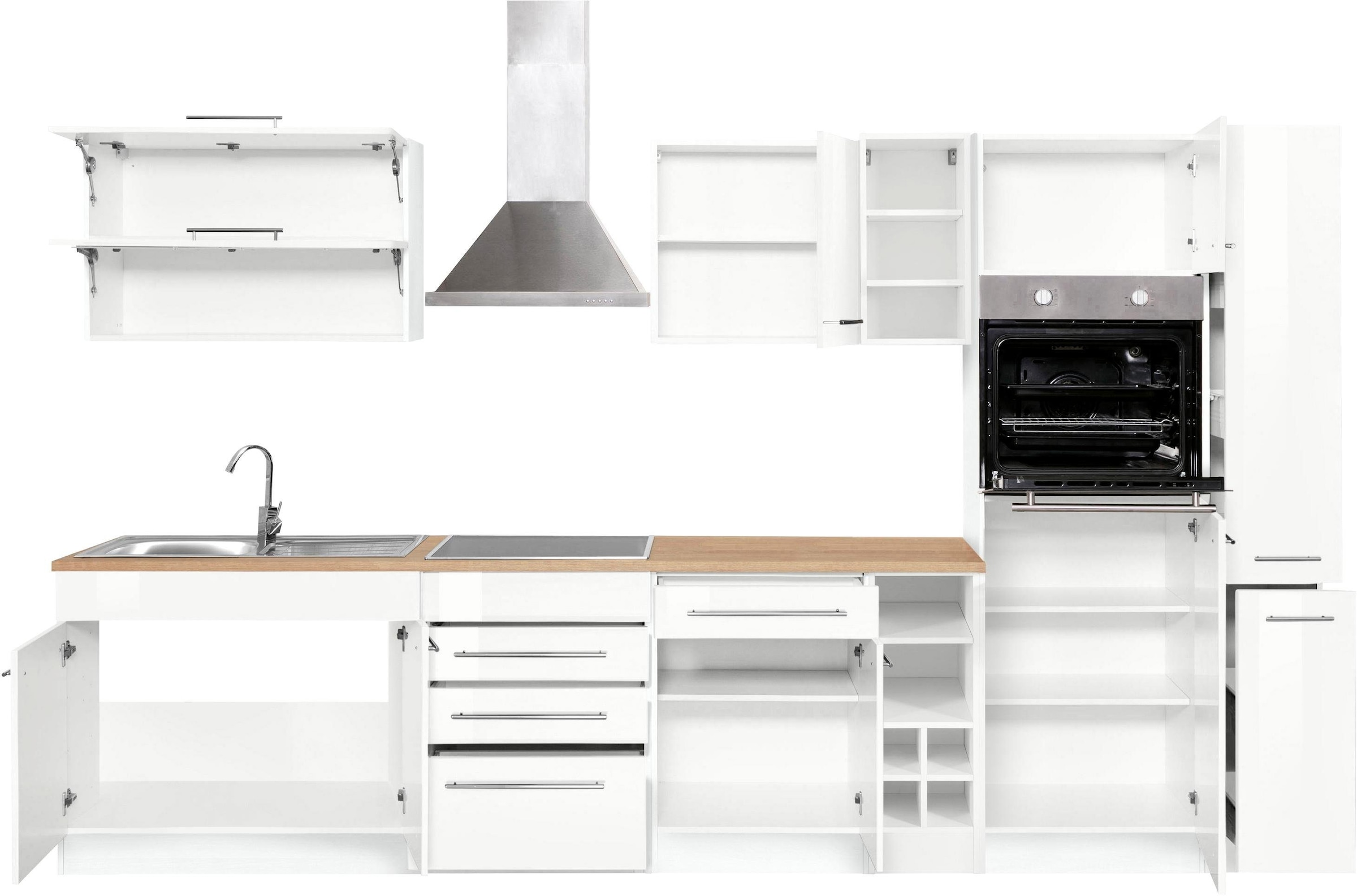 KOCHSTATION Küchenzeile »KS-Eton«, mit E-Geräten, Breite 330 cm