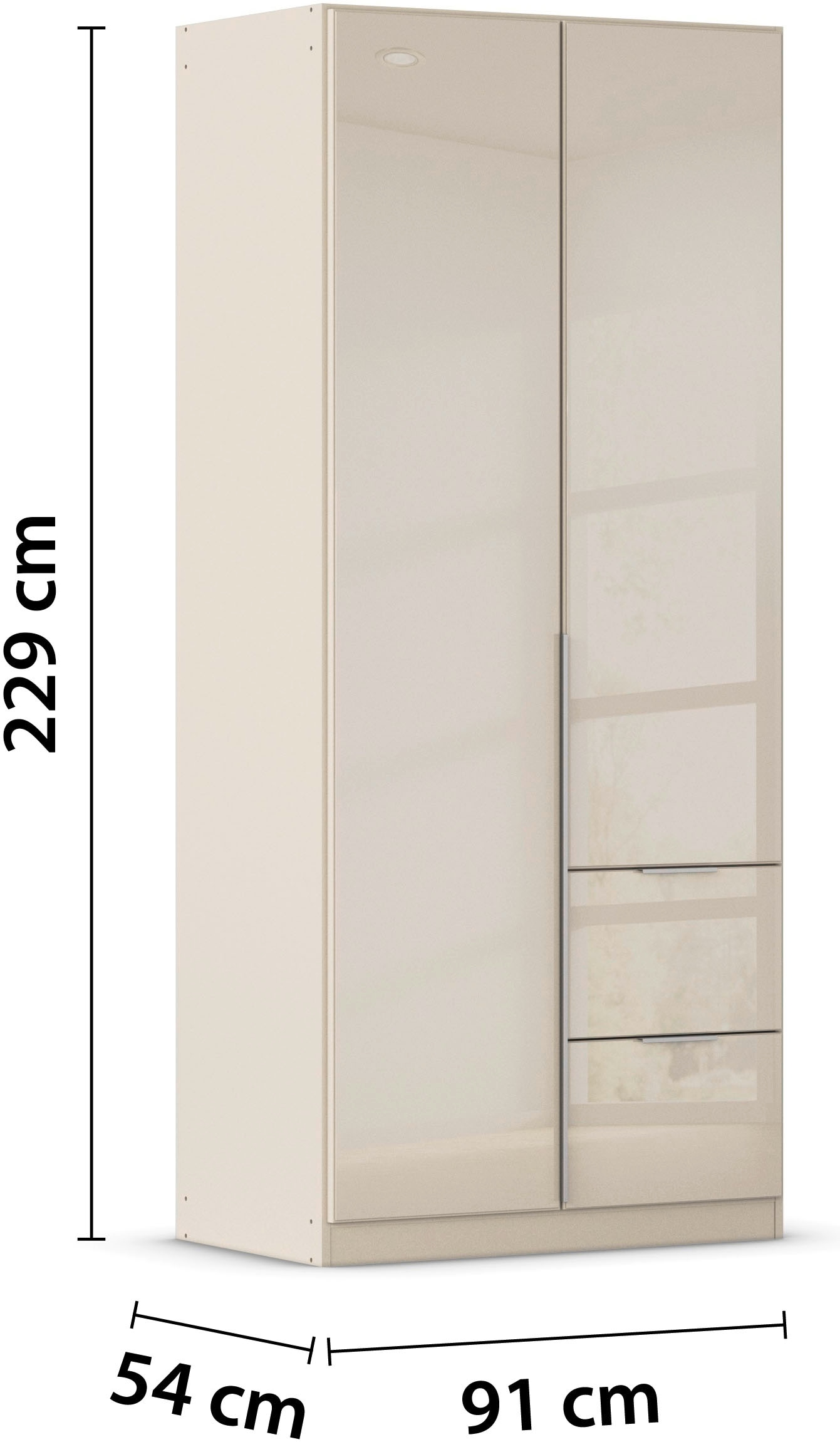 rauch Drehtürenschrank »Kleiderschrank Kleiderschränke Schrank Garderobe AGORDO mit Glasfront«, mit Außenschubkästen, in 6 Breiten und 2 Höhen MADE IN GERMANY