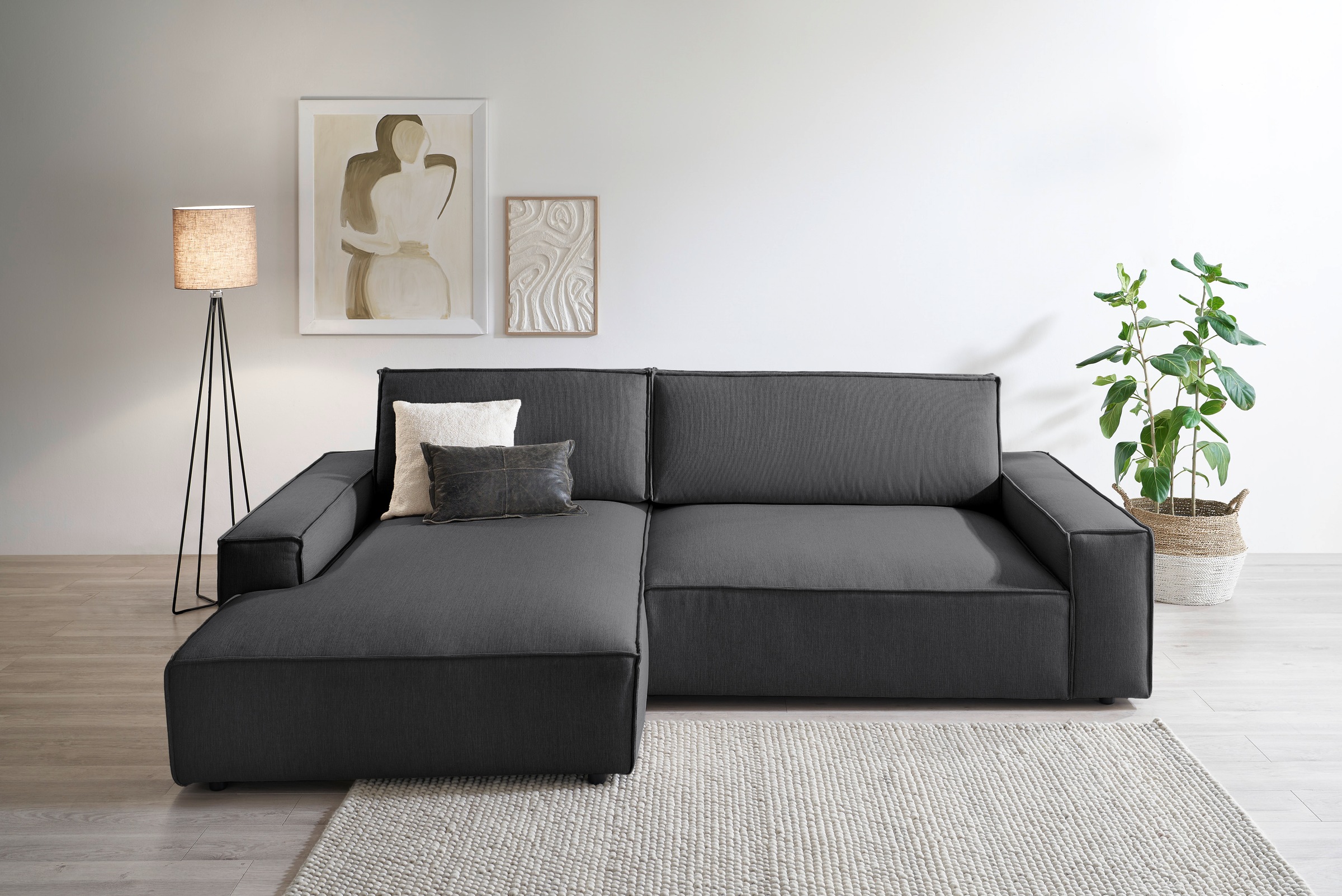 Home affaire Ecksofa »NEU: SHERWOOD XXL 284, Big-Sofa L-Form, tiefe Sitzflä günstig online kaufen
