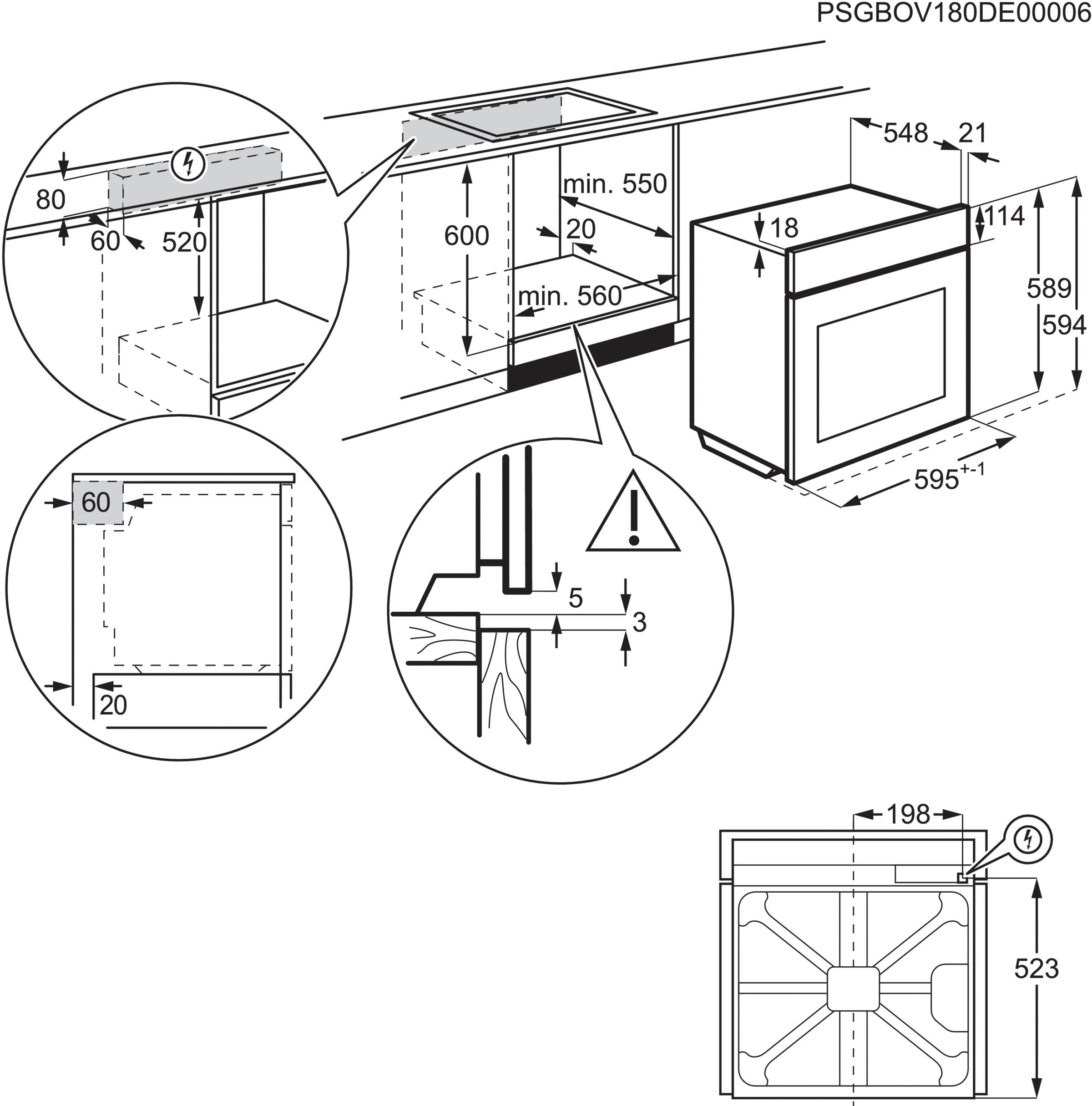 AEG Einbaubackofen »BSS57606BM 949 494 825«, Serie 7000, BSS57606BM 949 494 825, mit Vollauszug, Pyrolyse-Selbstreinigung