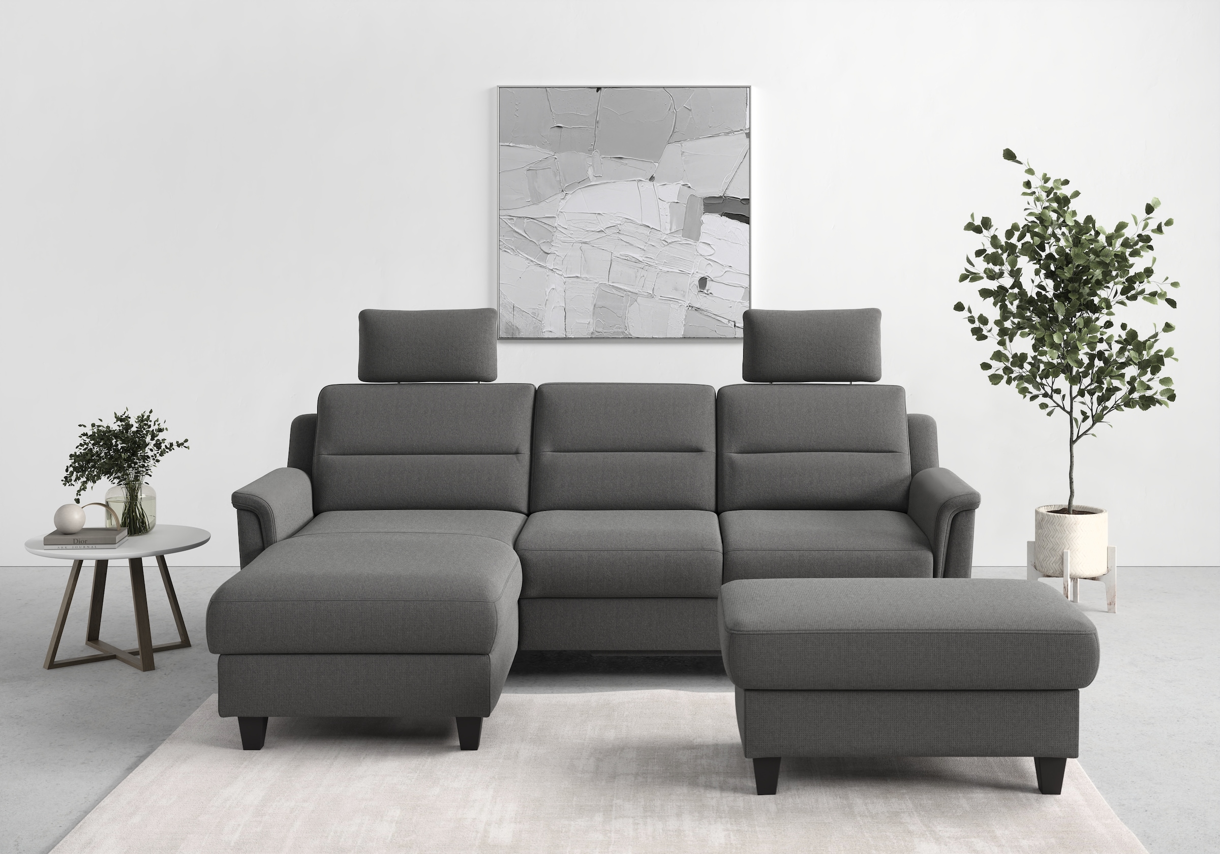 sit&more Ecksofa "Farö L-Form", inklusive Federkern, wahlweise mit Bettfunk günstig online kaufen