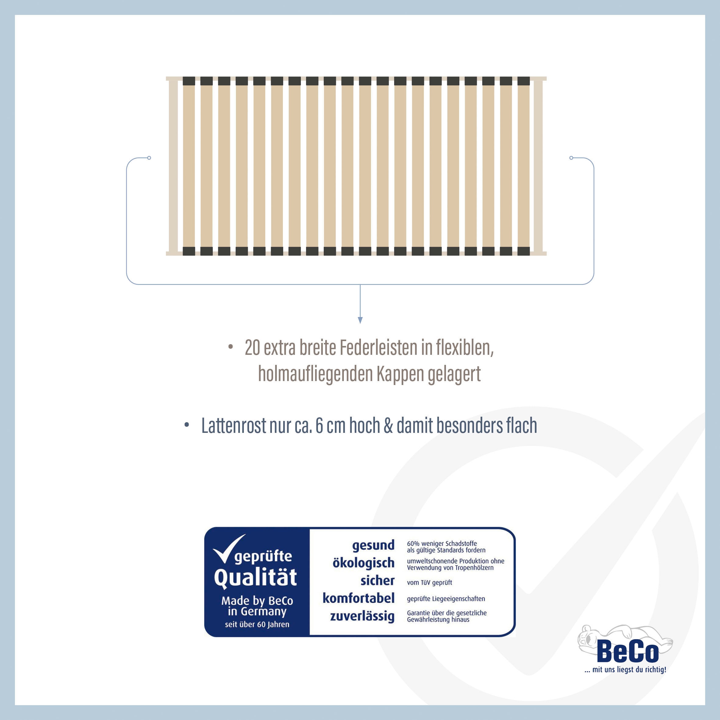 Beco Lattenrost »Mega LR-NV«, (1 St.), extra breite Federleisten,  universell, BLAUER ENGEL zertifiziert bequem und schnell bestellen