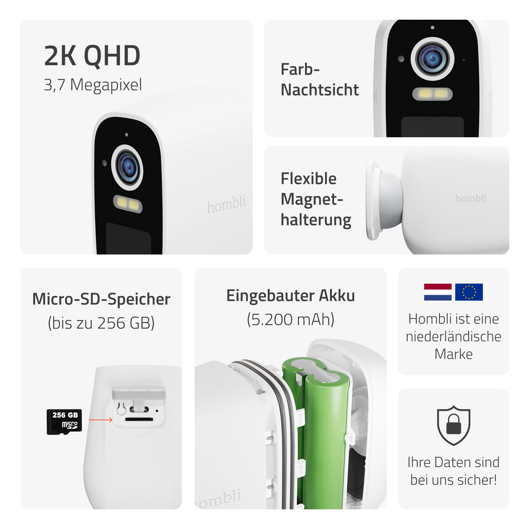 Hombli Überwachungskamera »Battery Cam 2K« Außenbereich