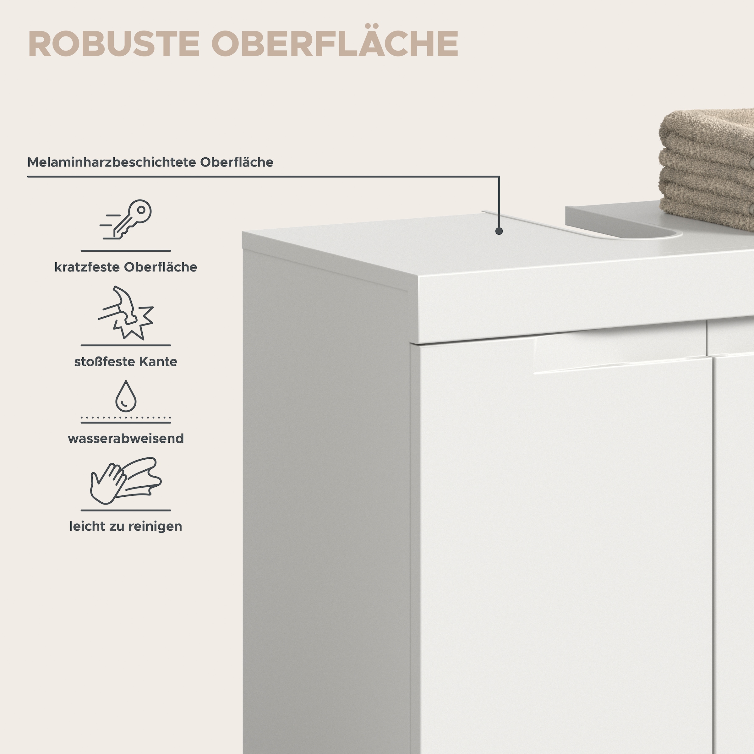OTTO home Badmöbel-Set »MAOI, 4-teilige Badkombination, hochwertige MDF Front«