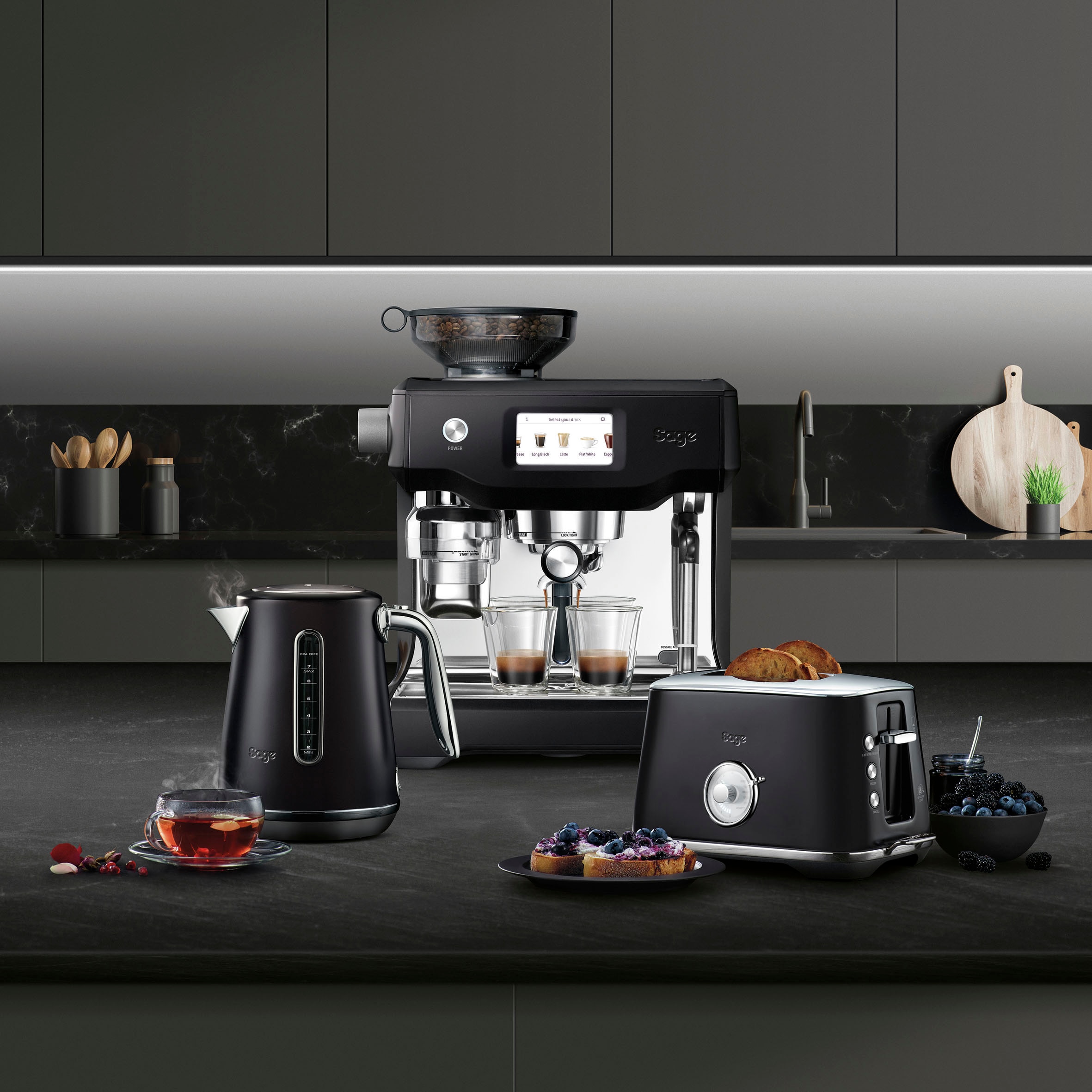 Sage Espressomaschine »the Barista Touch, SES880BTR«, Black Truffle