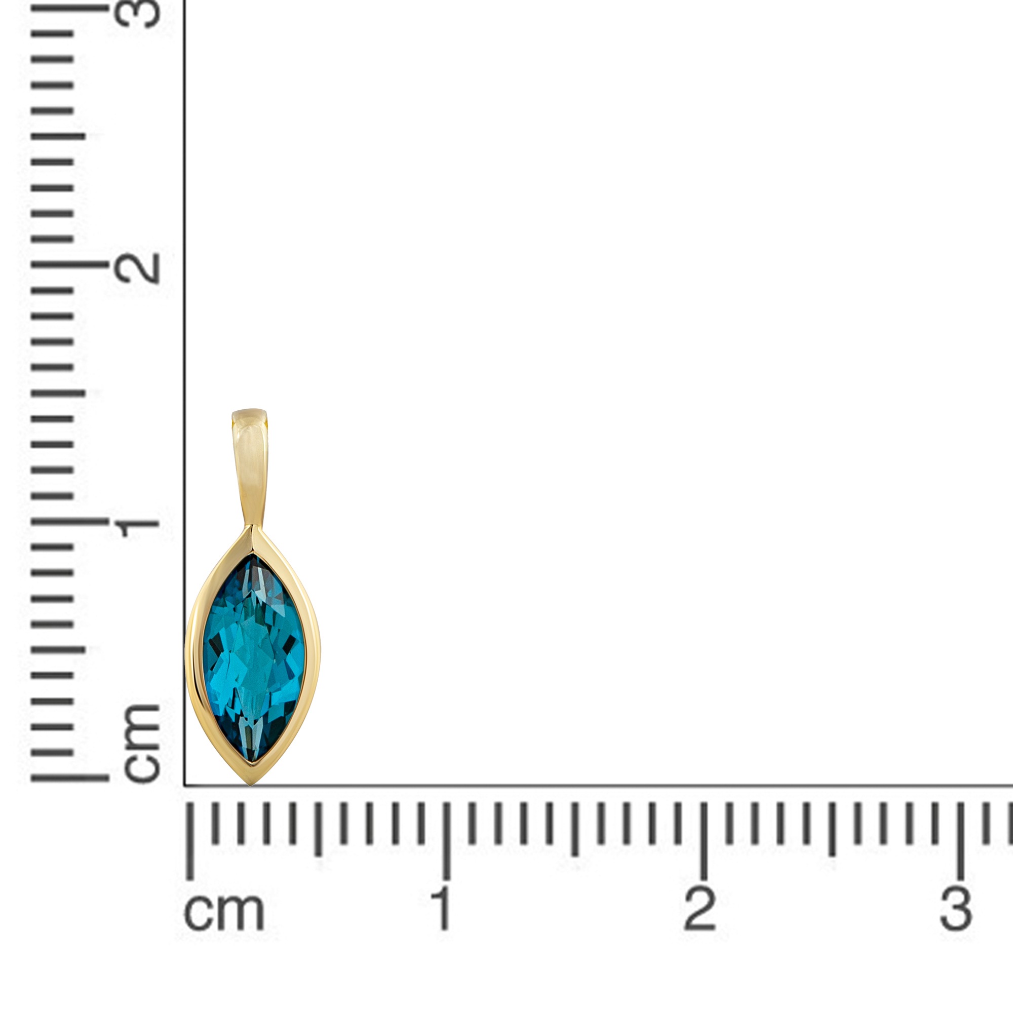 Orolino Kettenanhänger »585 Gold mit Blautopas (beh.) Navette-Schliff«