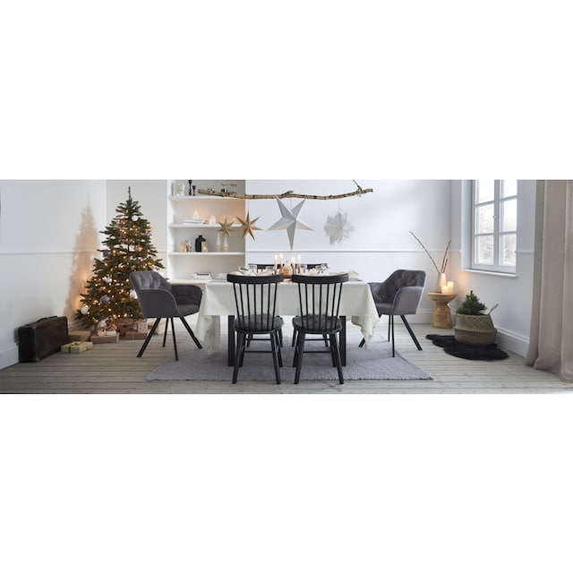 andas Dekobaum »Weihnachtsdeko«, Polyresin, kombiniert mit Holzfuß, Höhe 22  / 30 cm online bestellen