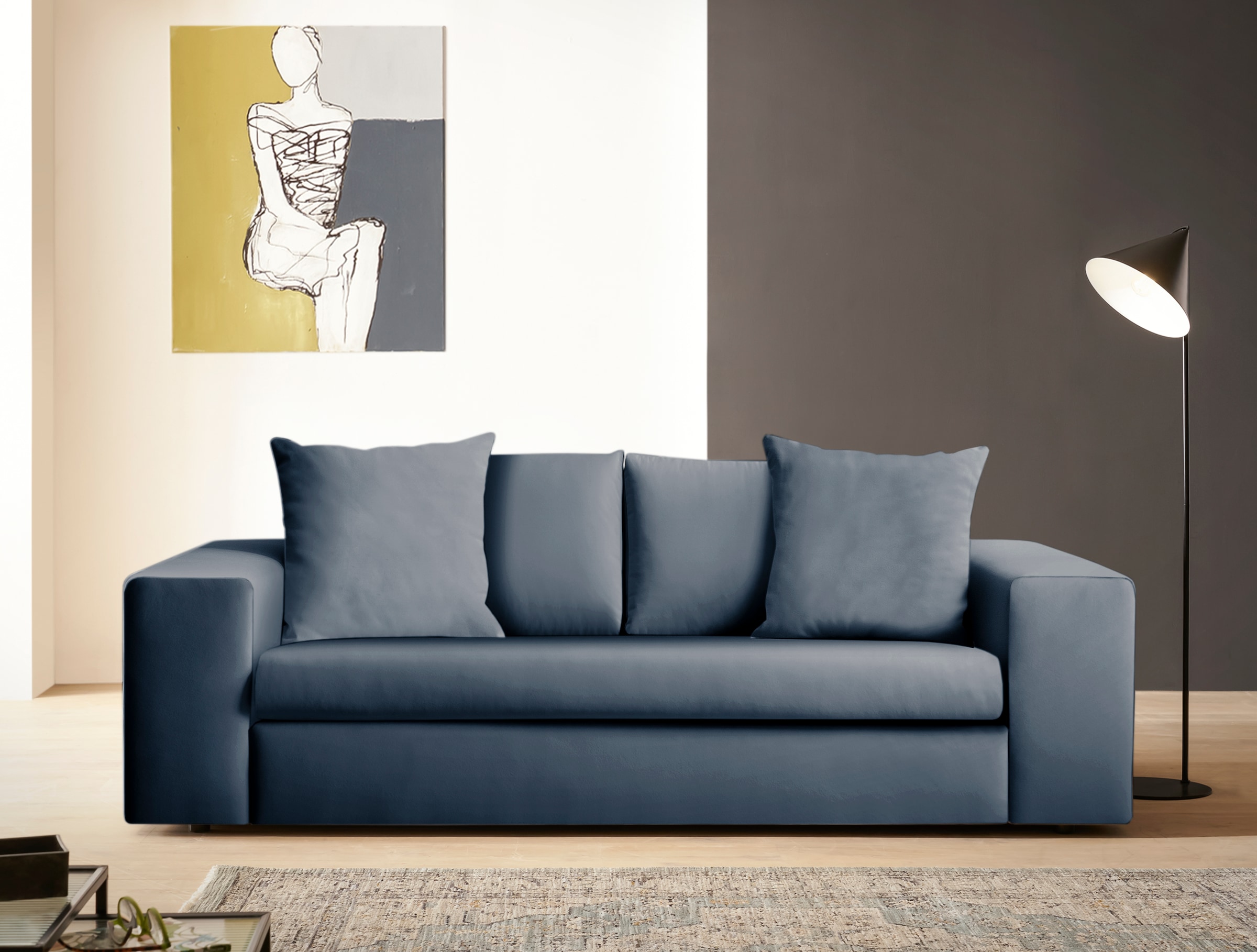 Home affaire 2-Sitzer »SLEETLAND XXL in Samtvelours oder Vintage-Leder-Opti günstig online kaufen