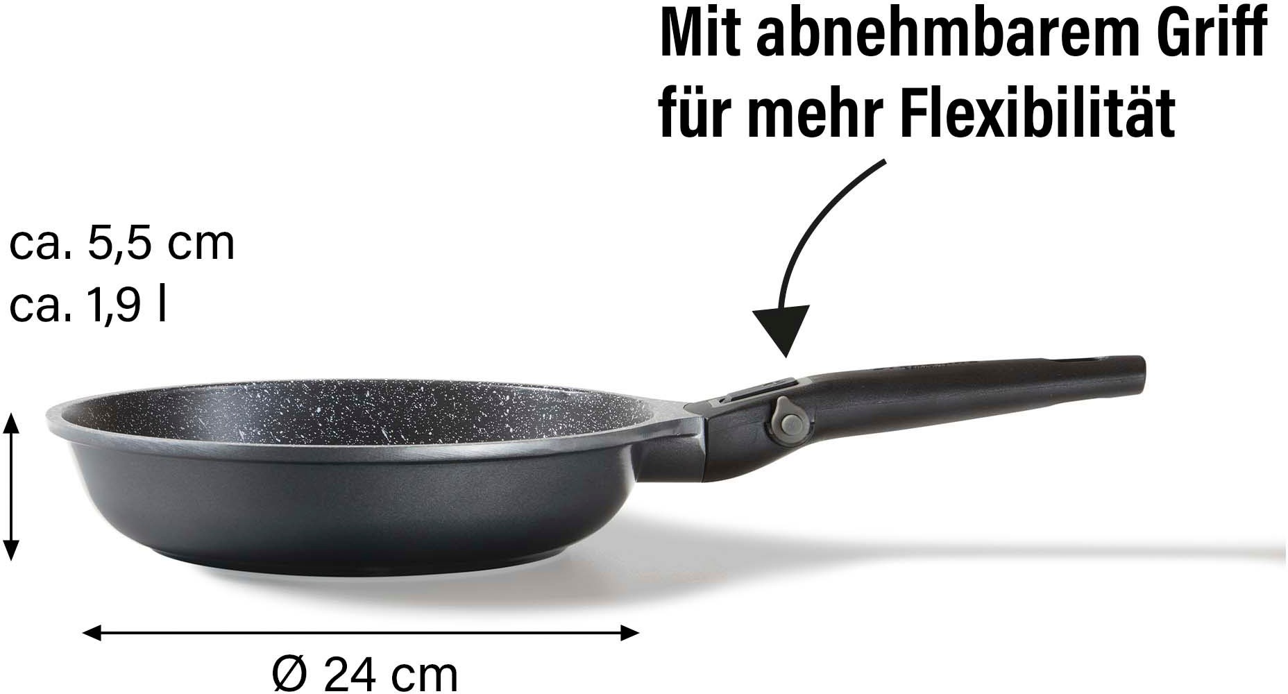 STONELINE Bratpfanne »Imagination PLUS«, Aluminiumguss, einzigartige Steinpartikel-Beschichtung, Induktion