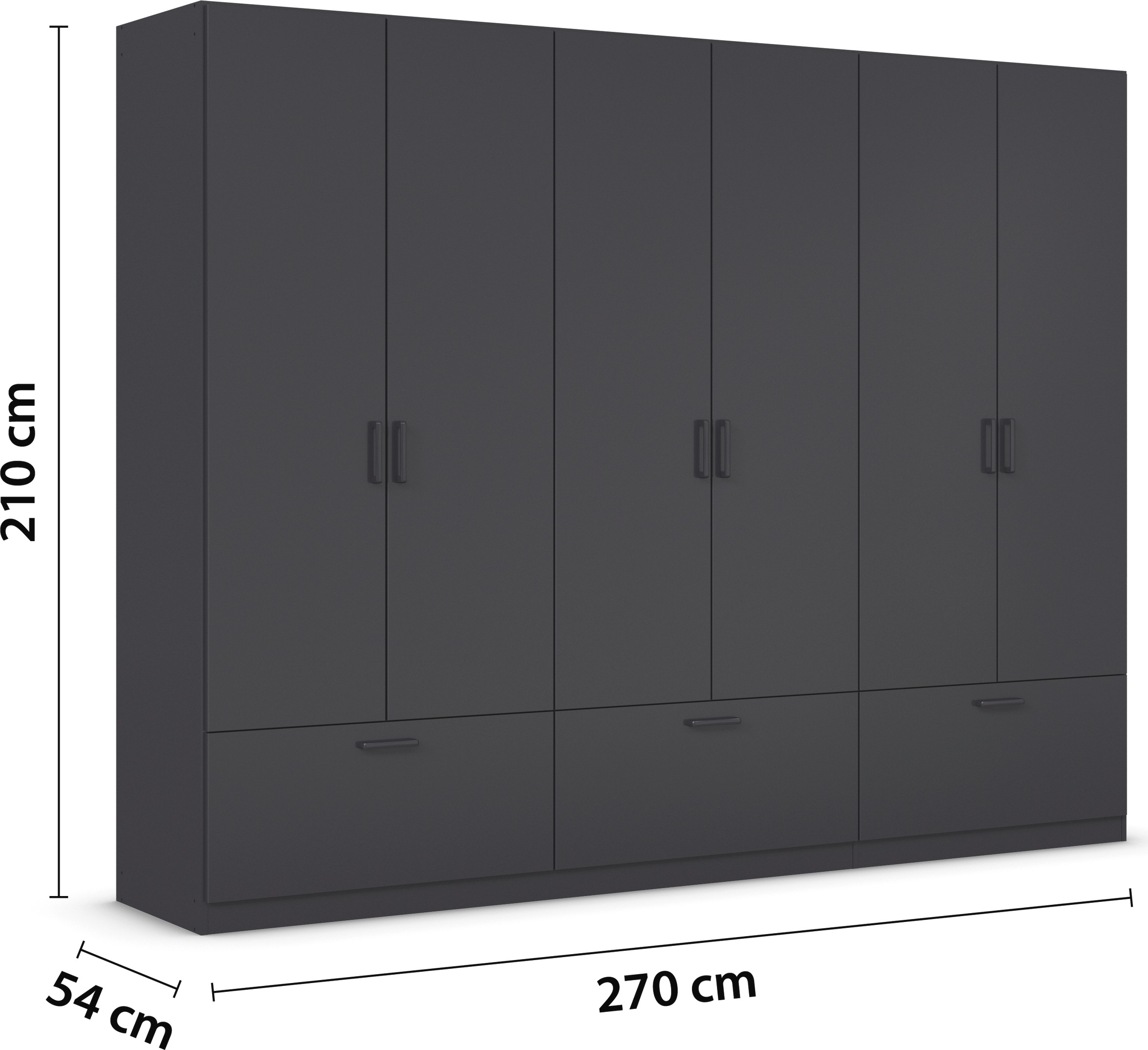 rauch Drehtürenschrank »Kleiderschrank Schrank Garderobe Wäscheschrank BARI«, mit Schubkästen und modernem Griff in Graumetallic MADE IN GERMANY