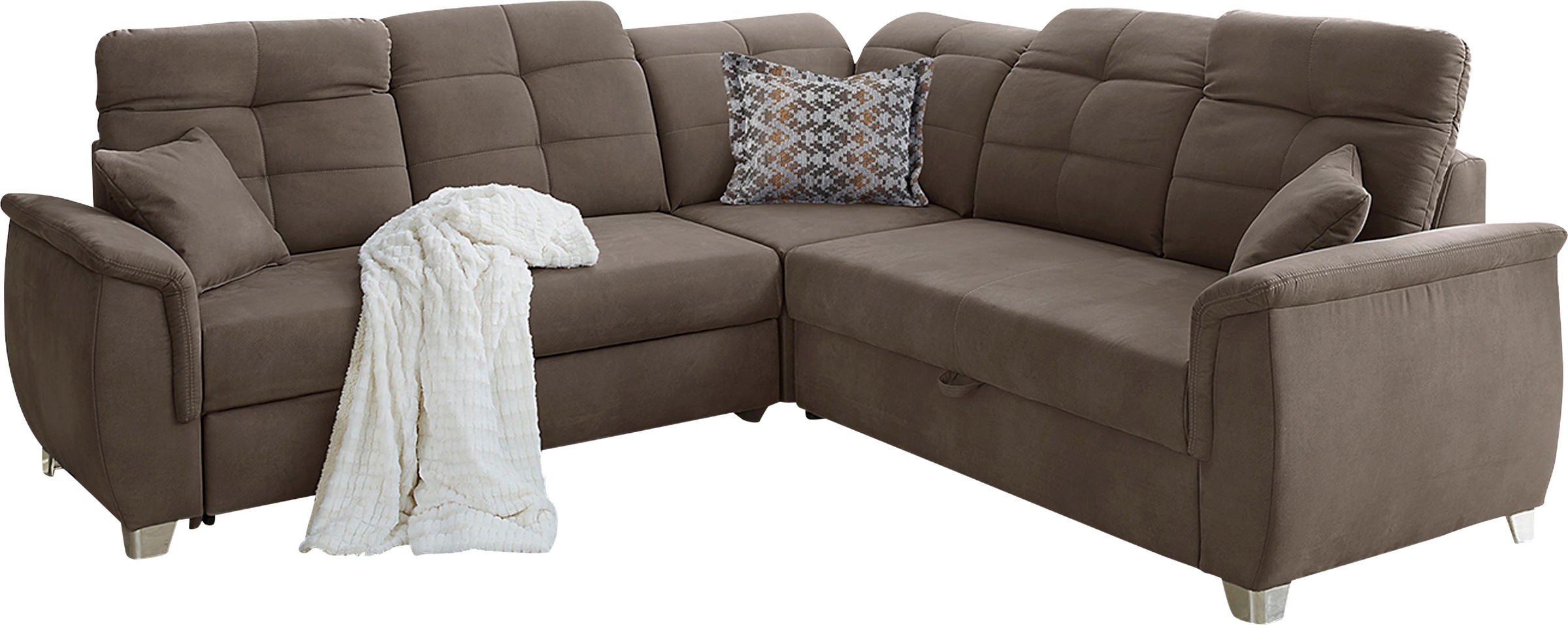 Jockenhöfer Gruppe Ecksofa Udine, verstellbare Kopfteile, Gästebett- und Relaxfunktion