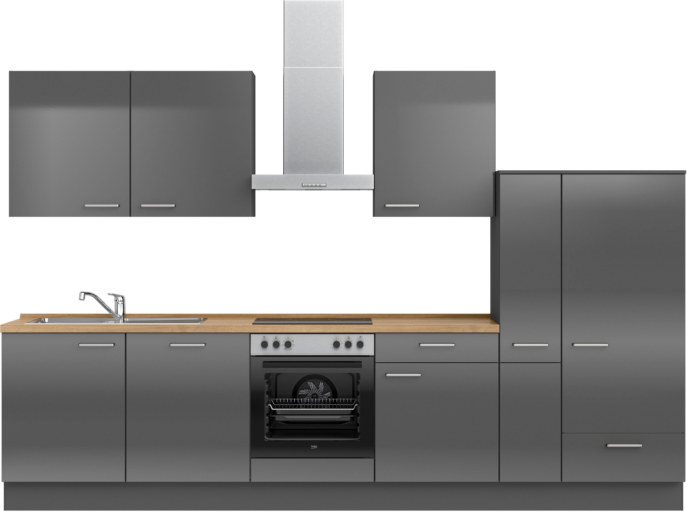 nobilia® Küchenzeile »"Flash I"« vormontiert, Ausrichtung wählbar, Breite 3 günstig online kaufen