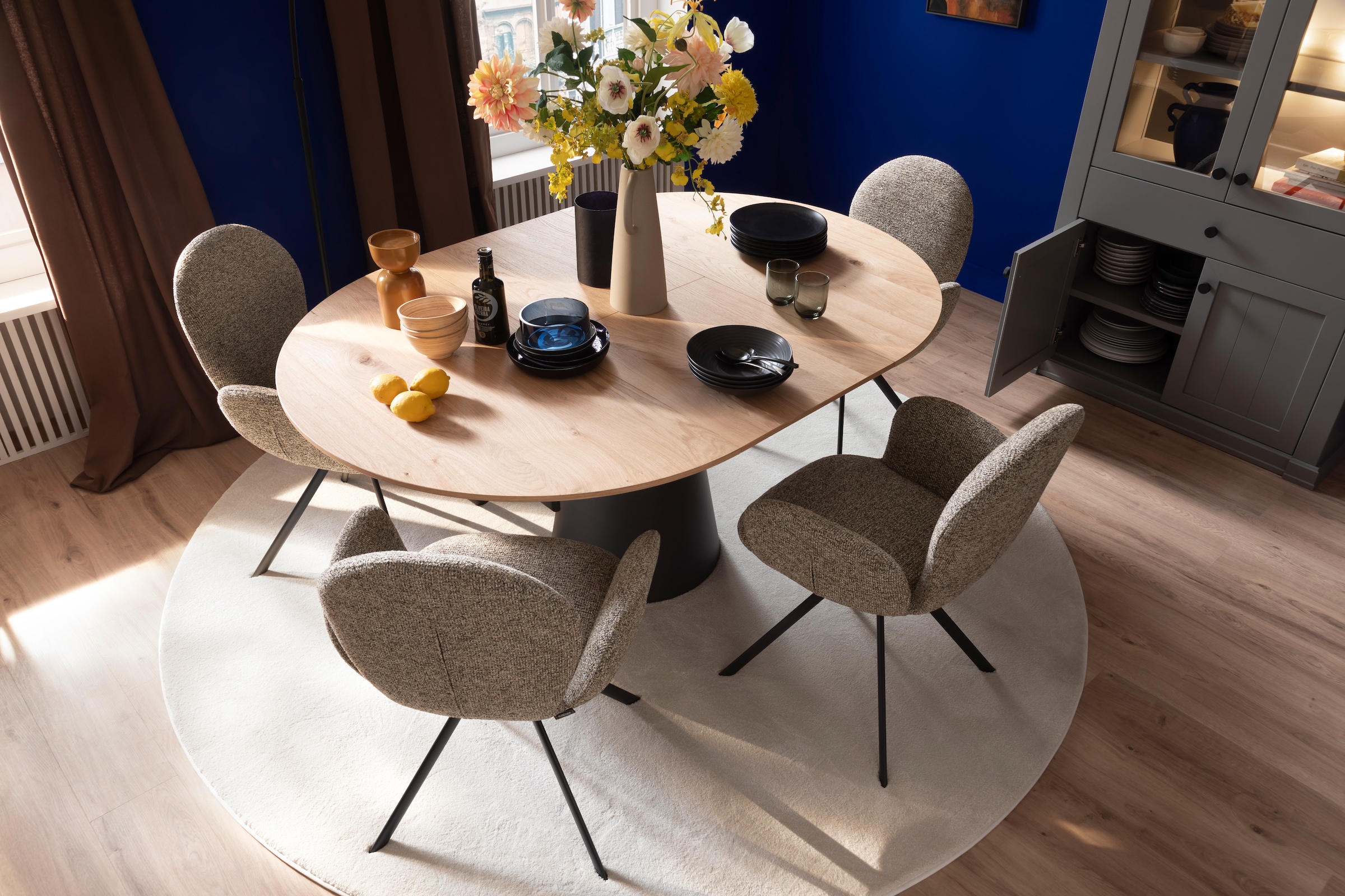 SCHÖNER WOHNEN-Kollektion Teppich »Pure 190« rund 21 mm Höhe Wohnzimmer, Schlafzimmer, uni, leichter Glanz, robuster Kurzflor