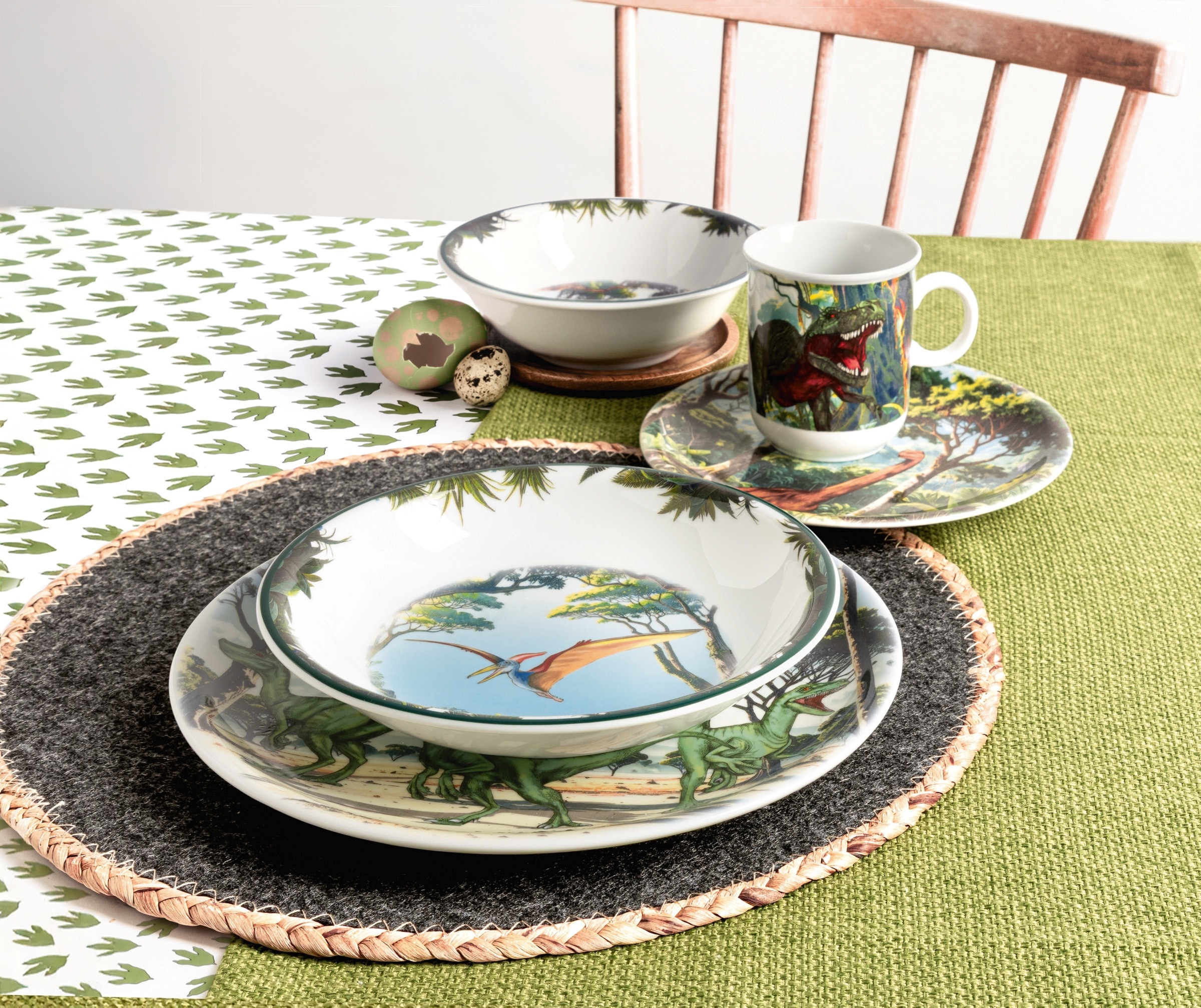 Seltmann Weiden Speiseteller »Teller rund 25,5 cm« Speiseteller mit Dino - Design