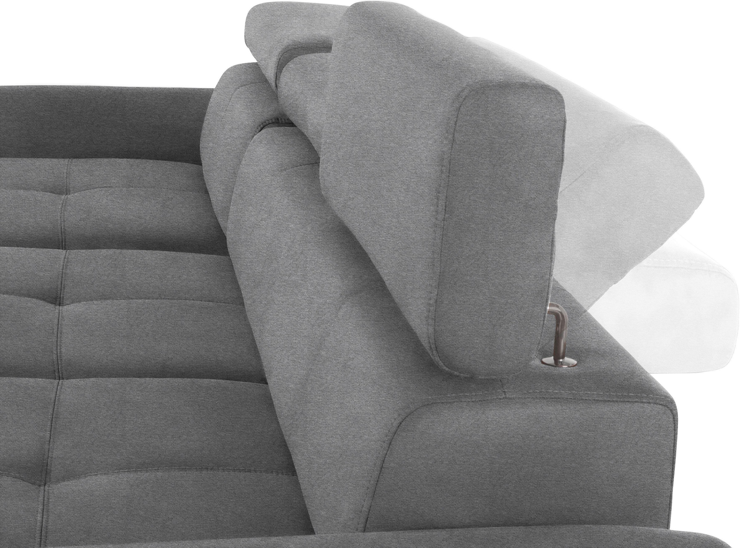 exxpo - sofa fashion Ecksofa »Maretto, bequem & komfortabel, bodenfrei, Breite 257cm, L-Form« inkl. Kopf- bzw. Rückenverstellung, wahlweise mit Bettfunktion