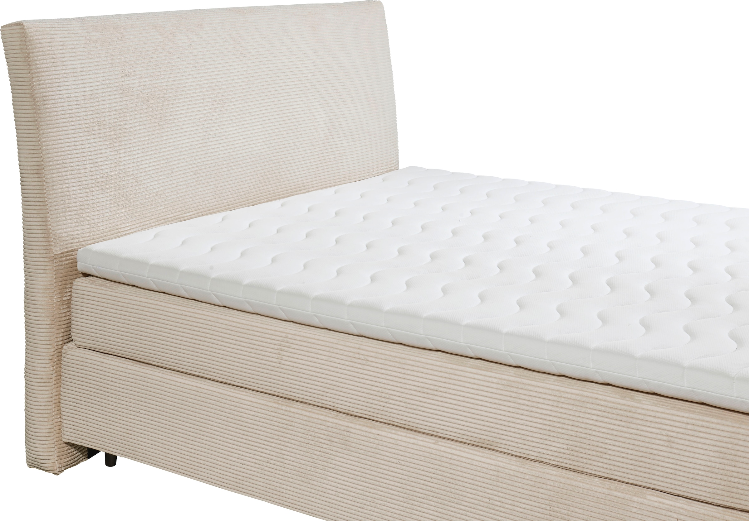 ED EXCITING DESIGN Boxspringbett »Marbella«, Duo-Matratze- harte Kokosmatte, weiche Filzabdeckung, Matratzenhülle