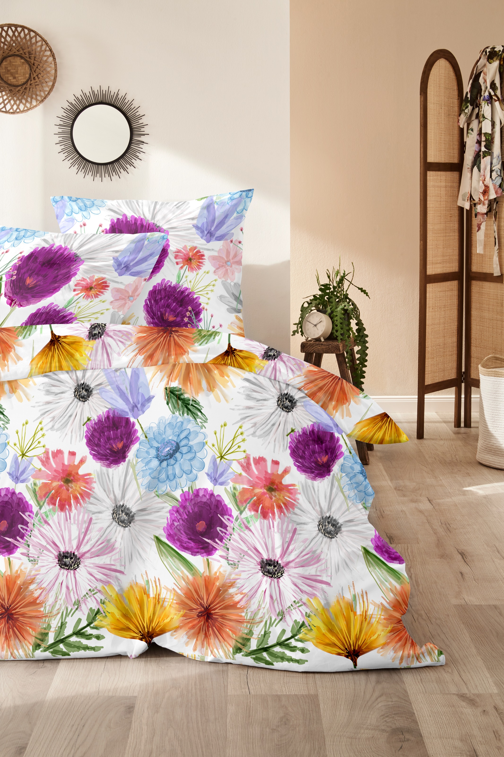 Primera Bettwäsche »Mako-Satin-Bettwäsche Summer Time«, mit bunten Blumen günstig online kaufen