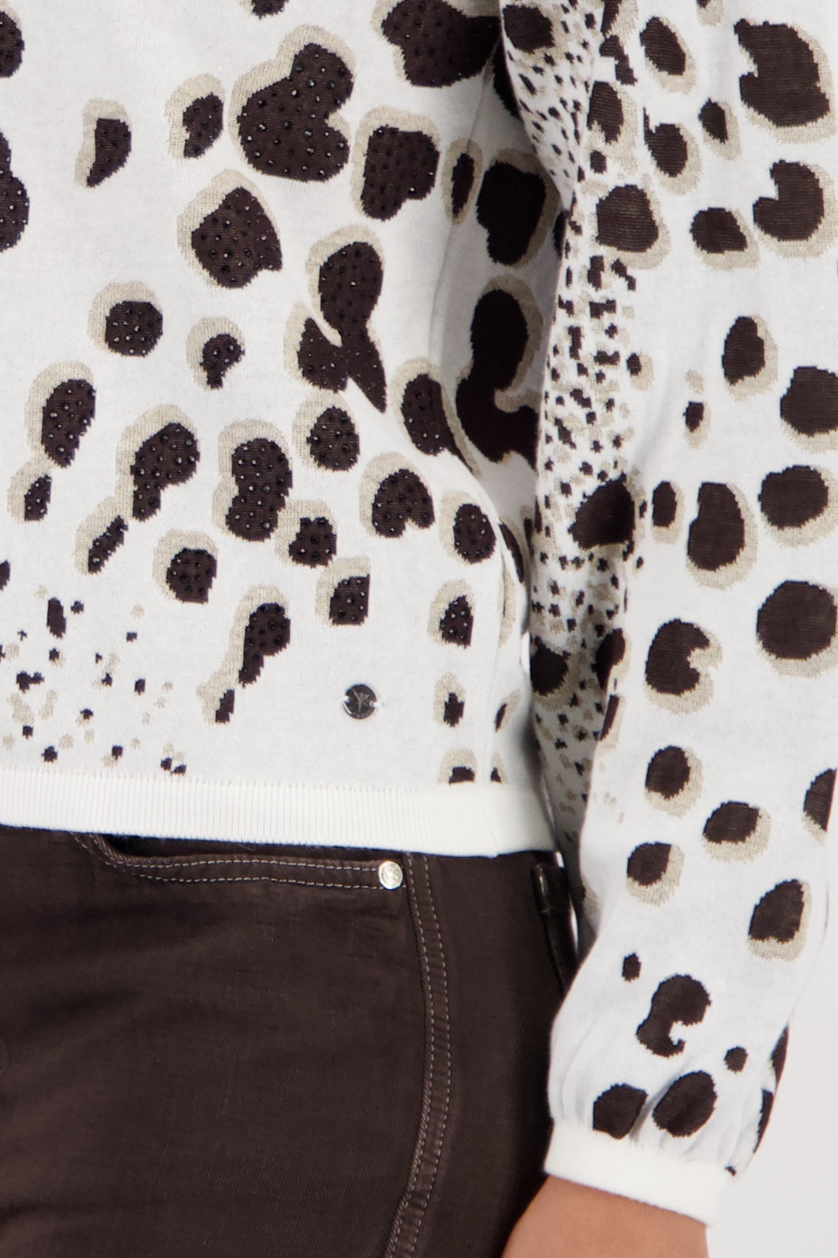 Monari Strickpullover »Pullover Leojacquard« Regular fit mit Leojacquard