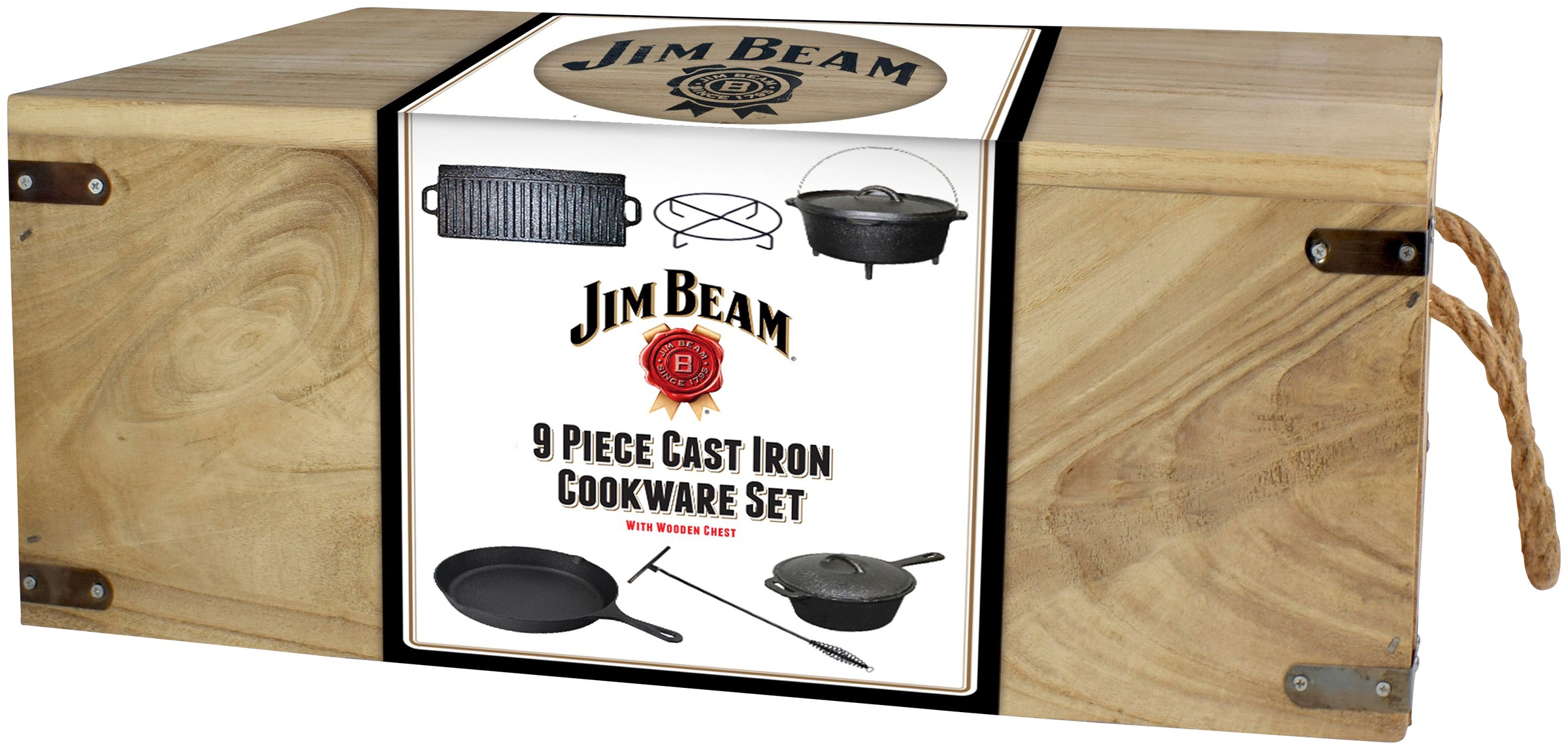 Jim Beam BBQ Topf-Set, Gusseisen, (9 tlg.) günstig online kaufen