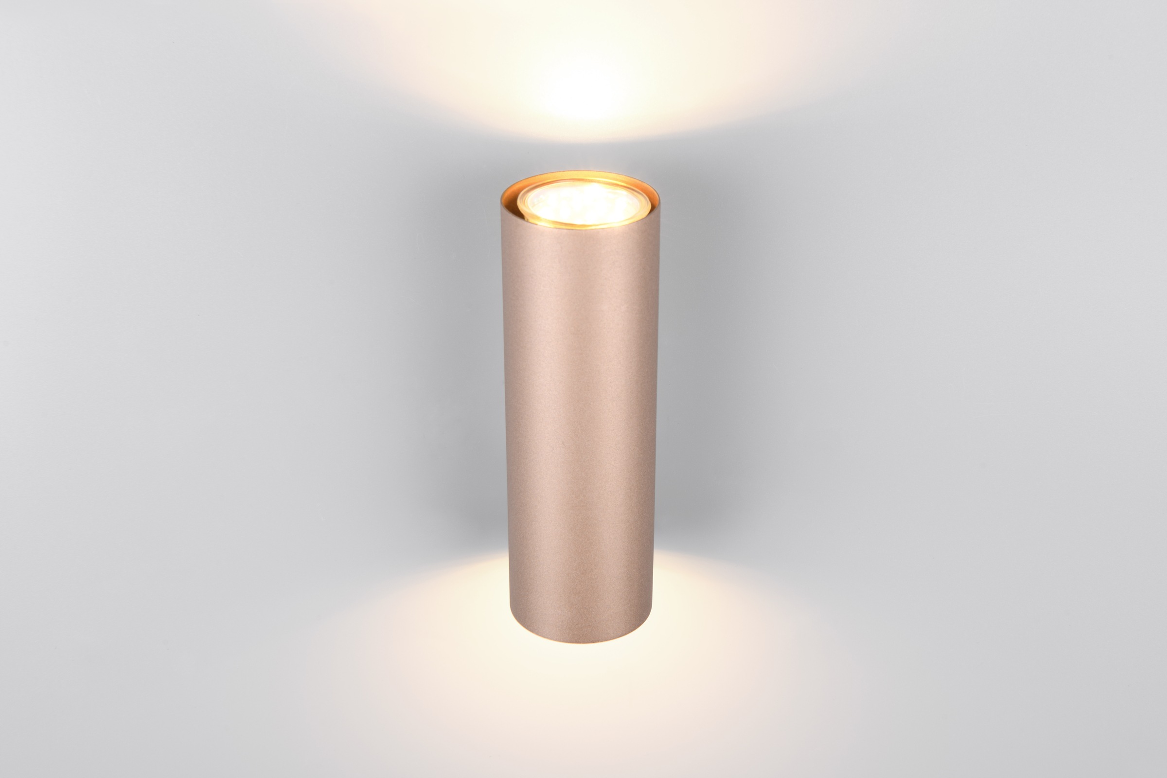 TRIO Leuchten Wandleuchte »MARLEY, 2-flammiger Wandstrahler mit up-and-down Licht, GU10 Wandspot«, 2 flammig, Leuchtmittel GU10 | Leuchtmittel wechselbar, exkl 2xGU10 max 35W, Farbkombination coffee + warm grey, Höhe 18cm
