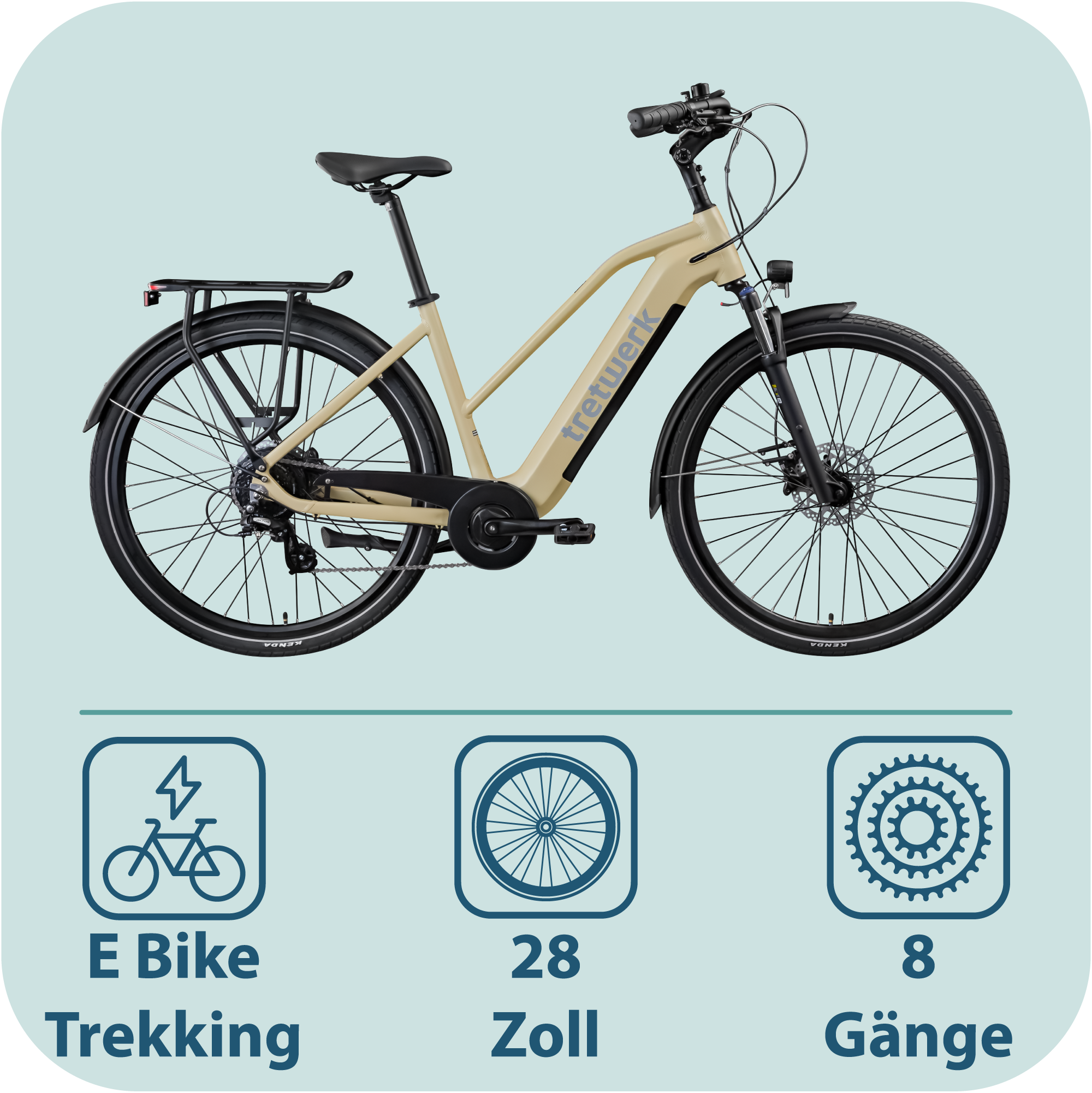 Tretwerk »Onyx« 8 Gang Shimano Altus M310 Schaltwerk Kettenschaltung Heckmotor 250 W