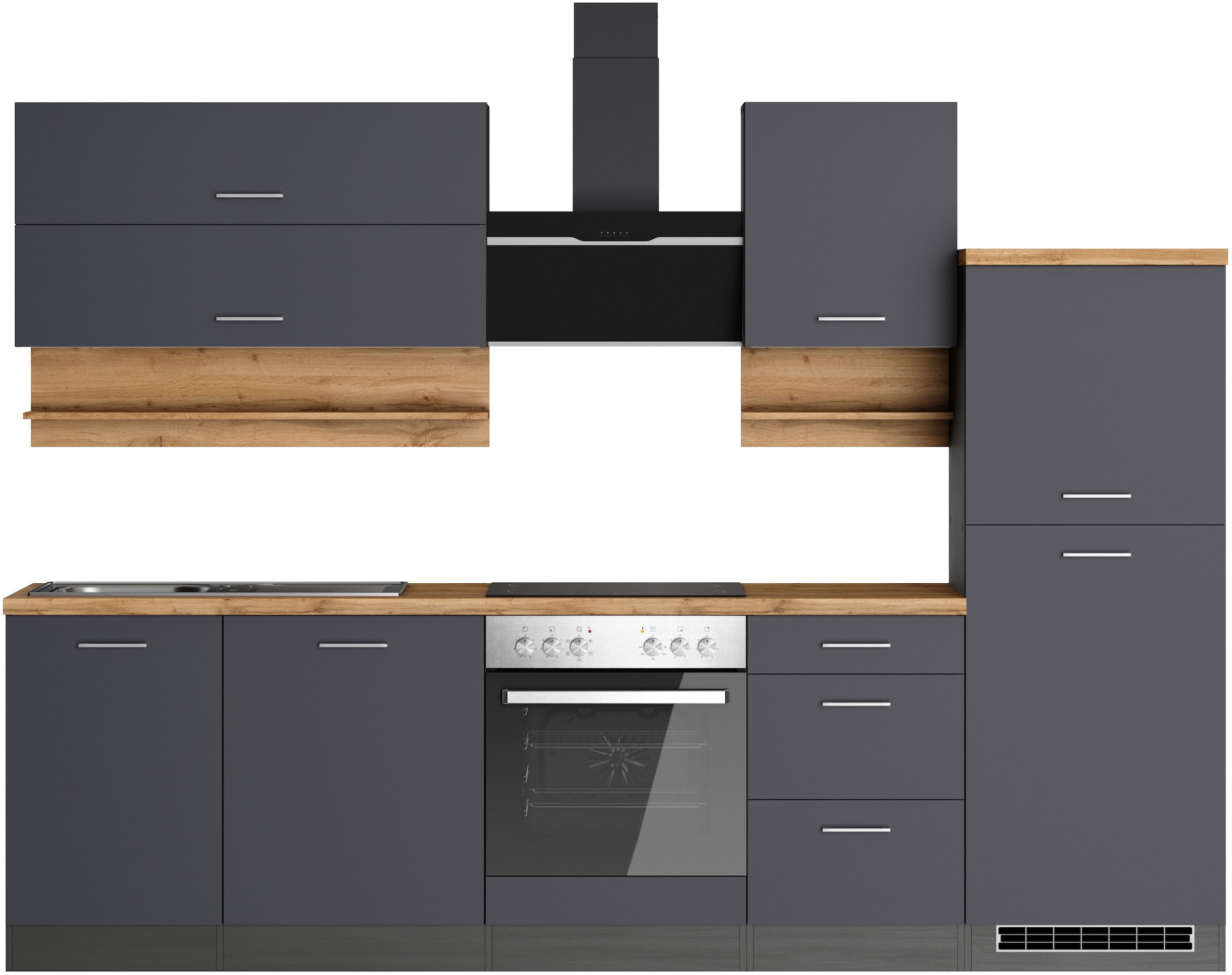 KOCHSTATION Küchenzeile »KS-Milan«, 280 cm breit, robuste Metallauszüge, vi günstig online kaufen