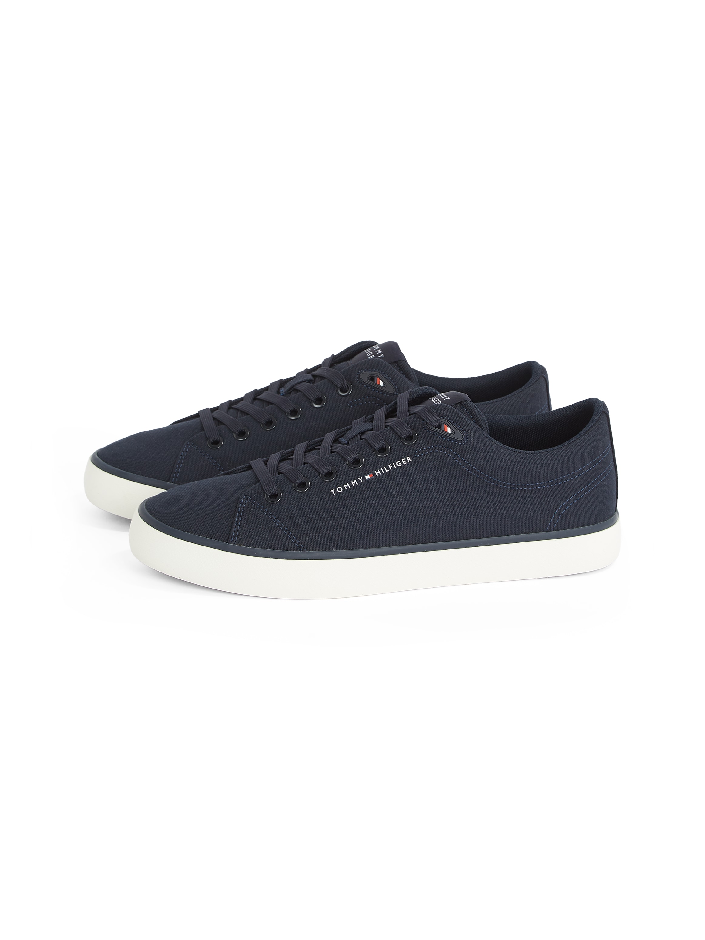 Tommy Hilfiger Sneaker »TH HI VULC LOW CORE CANVAS«, Freizeitschuh, Halbschuh, Schnürer mit weich gepolstertem Schaftrand