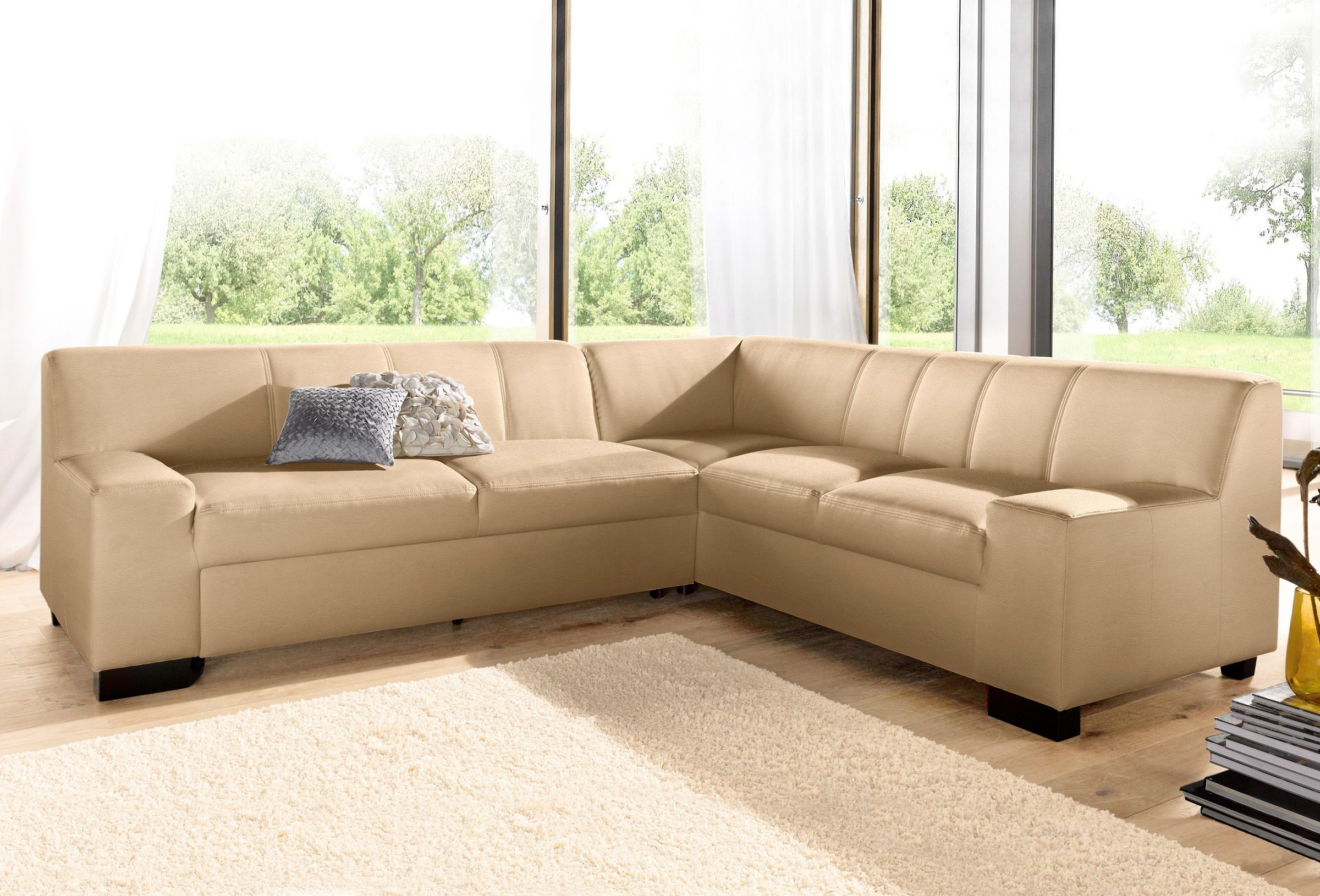 DOMO collection Ecksofa »Norma Top, elegant und modern, flache Armlehnen, L günstig online kaufen