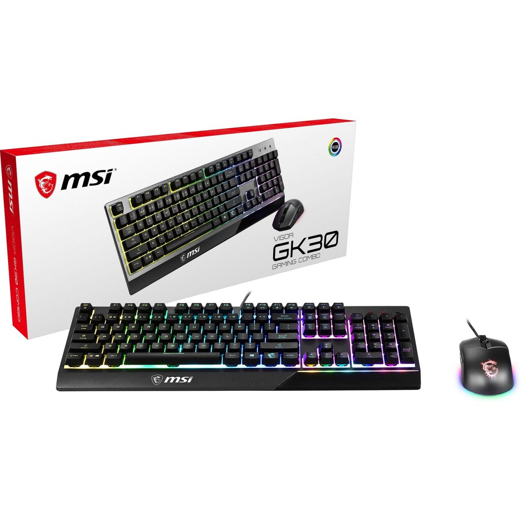 MSI Gaming-Tastatur »Vigor GK30 DE QWERTZ Combo Gaming Tastatur + Maus«, (Gaming-Modus-Ziffernblock)