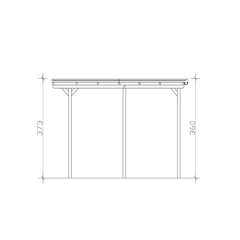 Skanholz Einzelcarport »Caravan-Emsland«, Leimholz-Nordisches Fichtenholz, 341 cm, natur