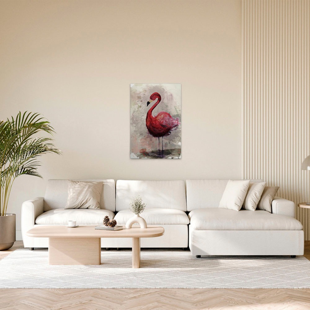 A.S. Création Leinwandbild »Flamingo - Wandbild Creme Beige Grau Keilrahmen günstig online kaufen