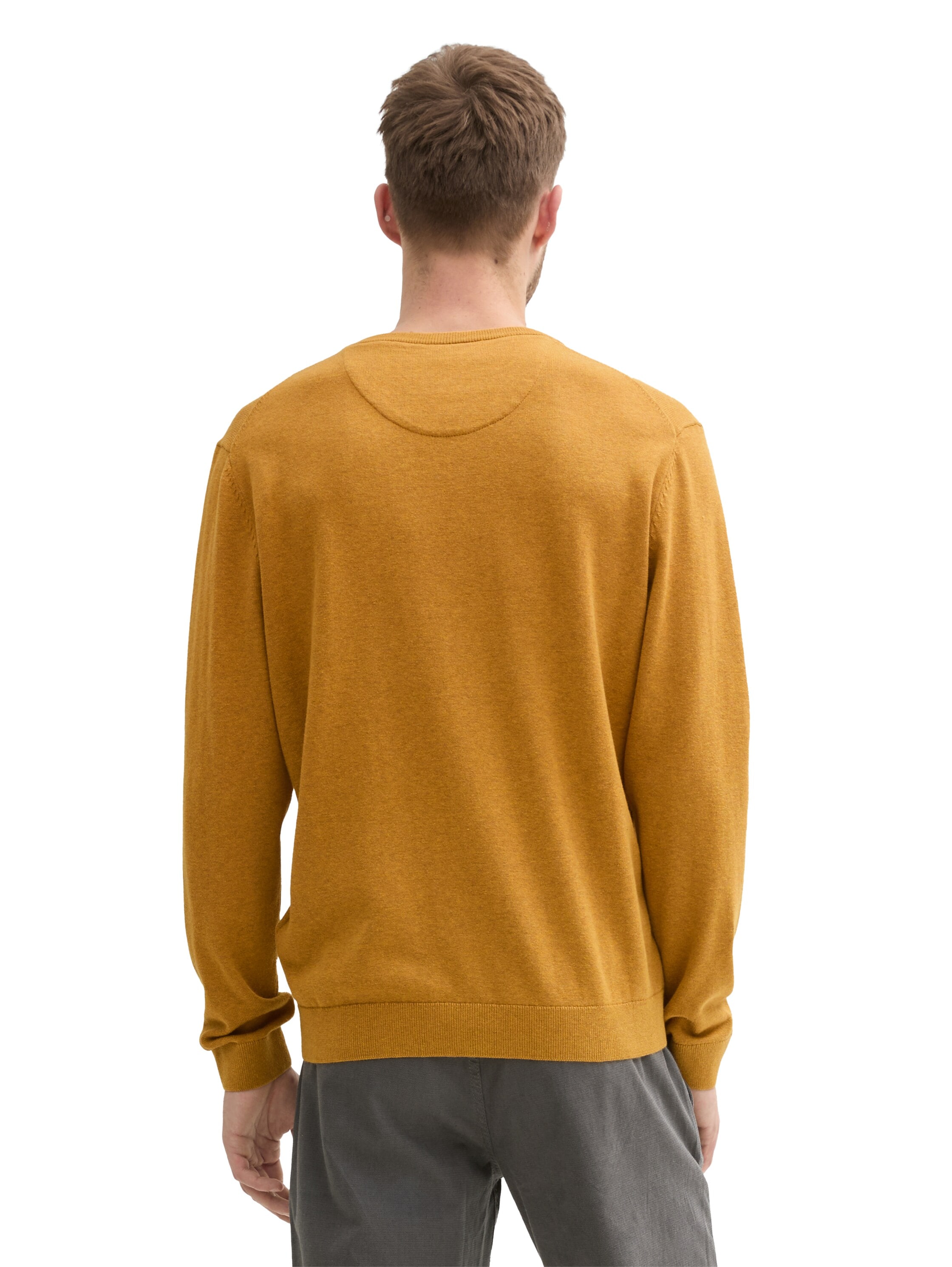 TOM TAILOR V-Ausschnitt-Pullover, mit kleiner Logo-Stickerei