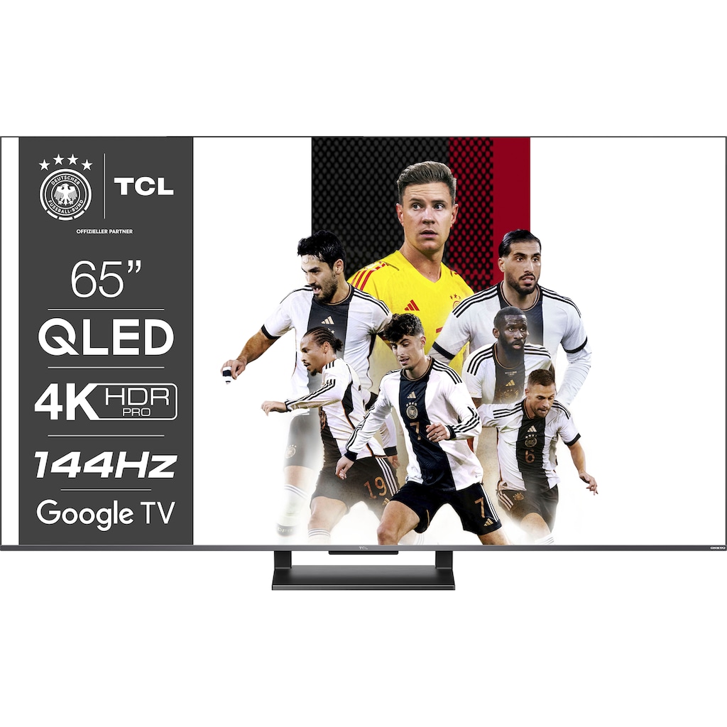 TCL QLED-Fernseher »65C731X1«, 164 cm/65 Zoll, 4K Ultra HD, Smart-TV-Google TV, 4K HDR Pro, Dolby Atmos, HDMI 2.1, Metallgehäuse, ONKYO-Sound