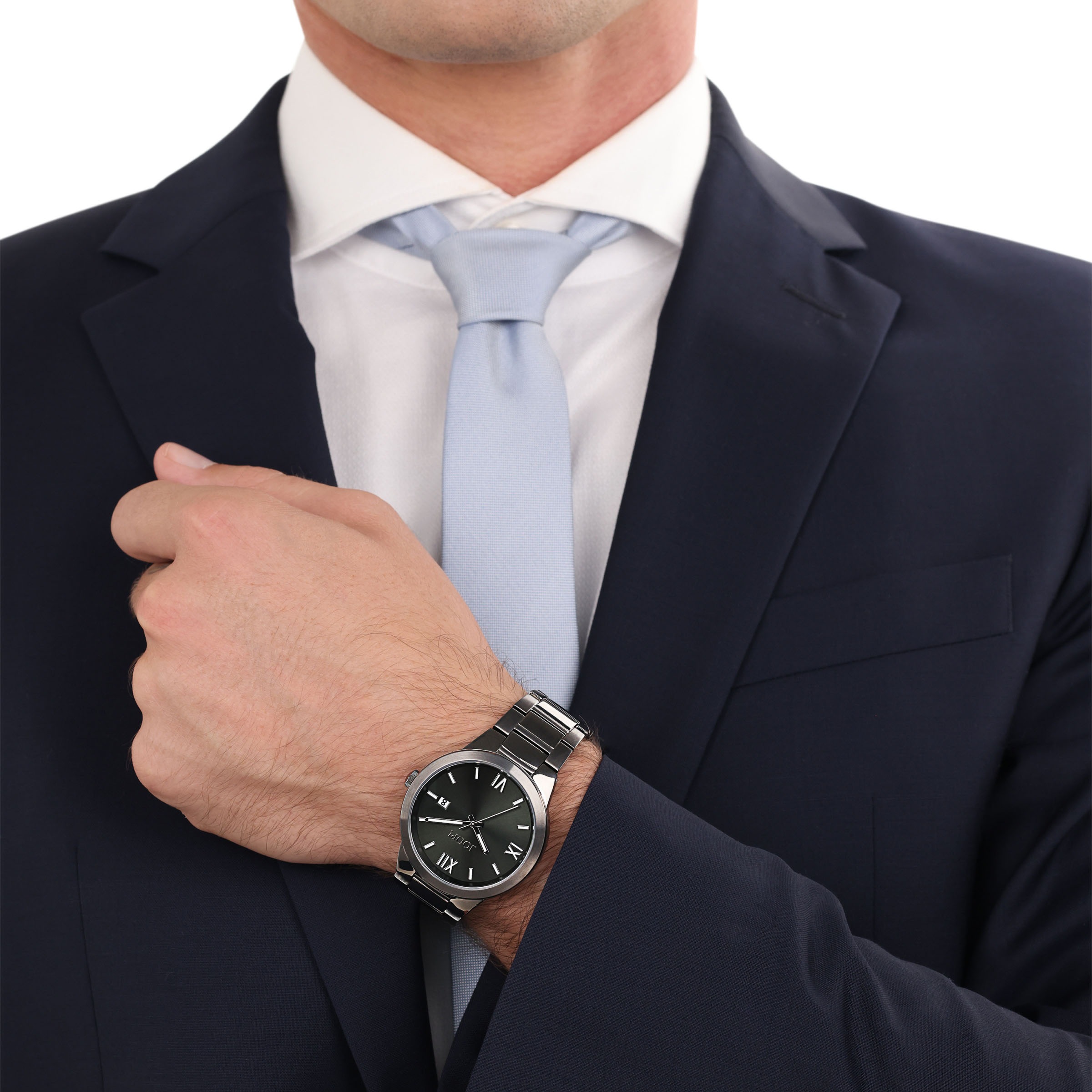 JOOP! Quarzuhr, Armbanduhr, Herrenuhr, Edelstahlarmband, Leuchtzeiger, Datum