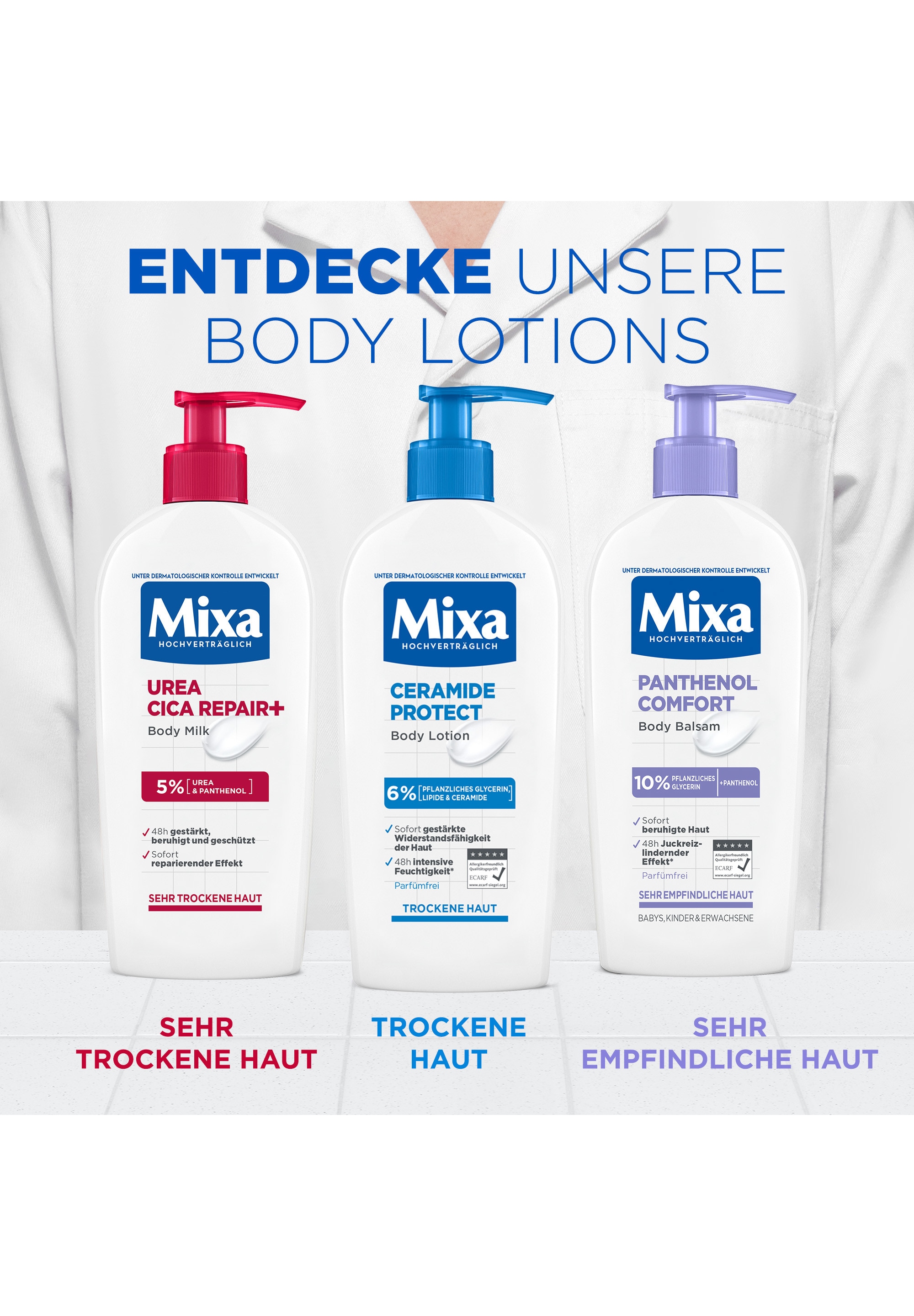 Mixa Körpermilch »MIXA UREA CICA REPAIR + BODY MILK« intensive Pflege von trockener Haut