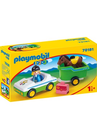 Playmobil® Konstruktions-Spielset »PKW mit Pferdeanhänger (70181), Playmobil 1-2-3«,... kaufen