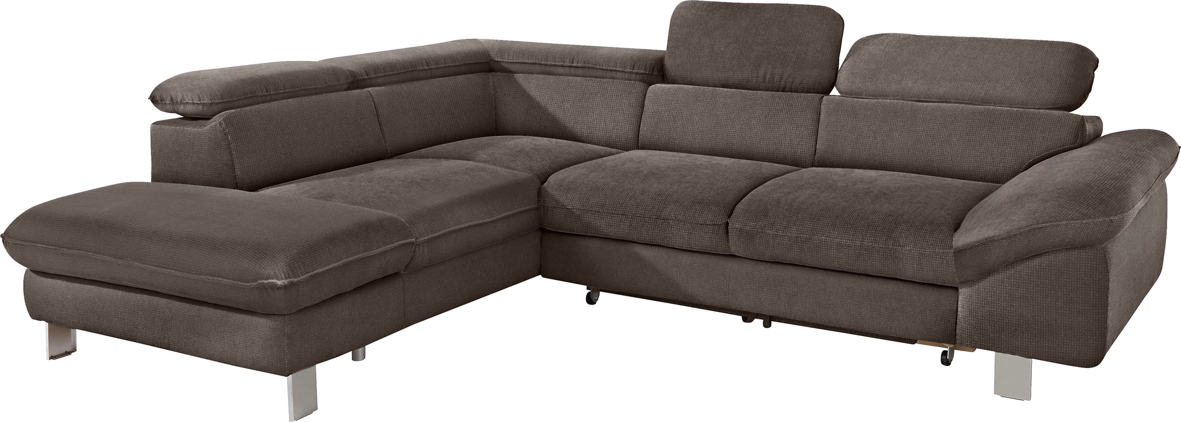 COTTA Polstergarnitur »Driver L-Form«, (Set, 2 tlg.), Set bestehend aus: Ecksofa mit Kopfteilverstellung & Hocker