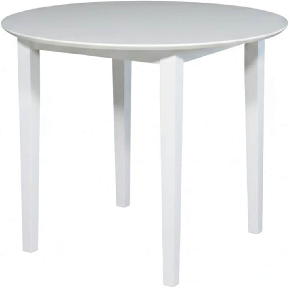 Esstisch JAHNKE "DINE LITE 90", weiß, weiß, weiß, B:90cm H:73,8cm T:90cm, Tische, Esstisch, Esstisch, rund, Massivholz, Skandi-Look, bis zu 4 Personen, 90 cm