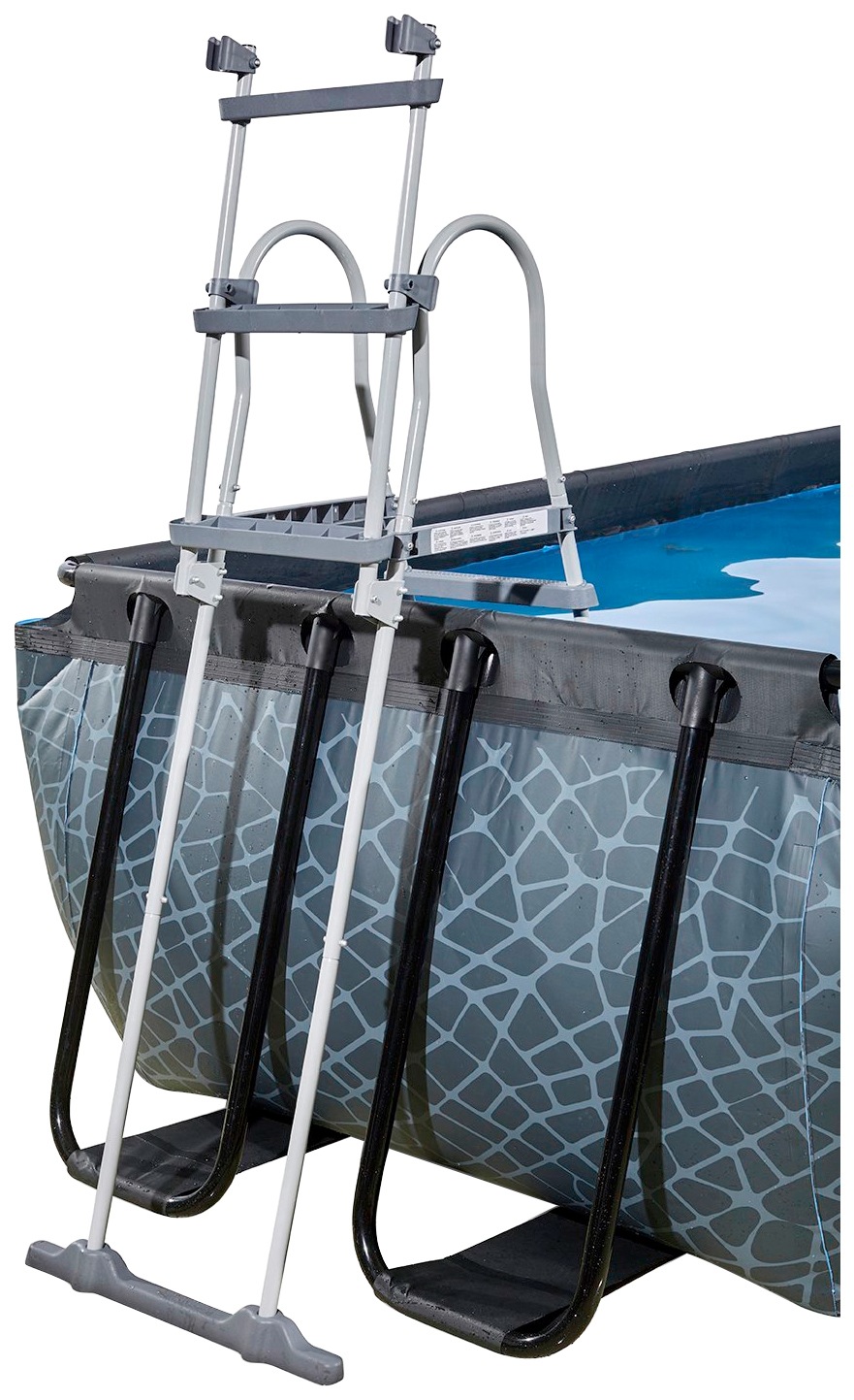 EXIT Framepool, (Set, 3 tlg.), BxLxH: 200x400x100 cm, mit Sandfilterpumpe und Sicherheitsleiter