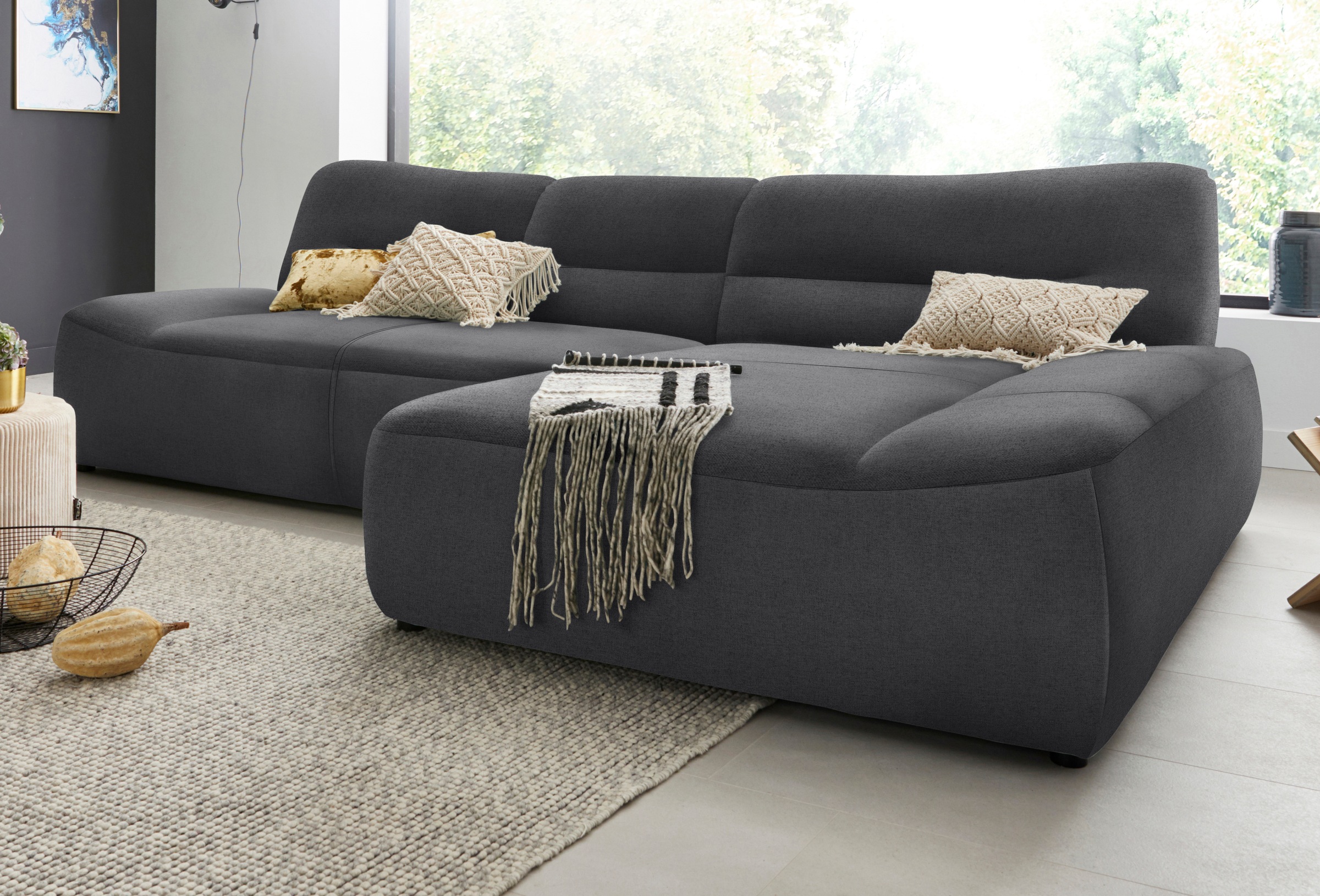 DOMO collection Ecksofa »Cesena moderne Polsterecke mit flachen Armlehnen, günstig online kaufen