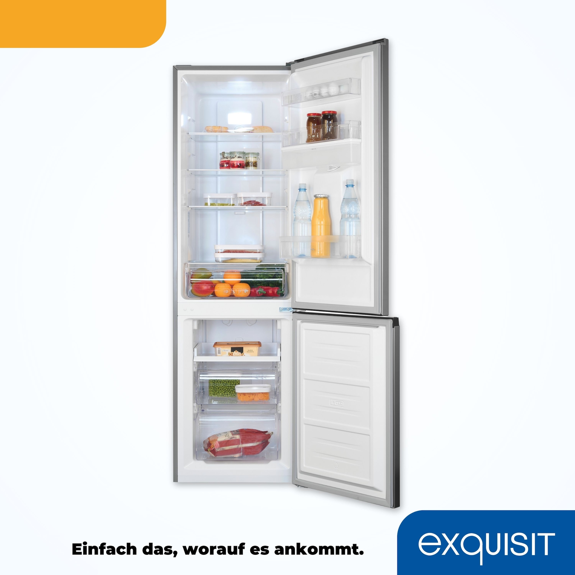 exquisit Kühl-/Gefrierkombination »KGC265-70-NF-WS-040C«, EEK C, 251 L Nutzinhalt, NoFrost, Wasserspender