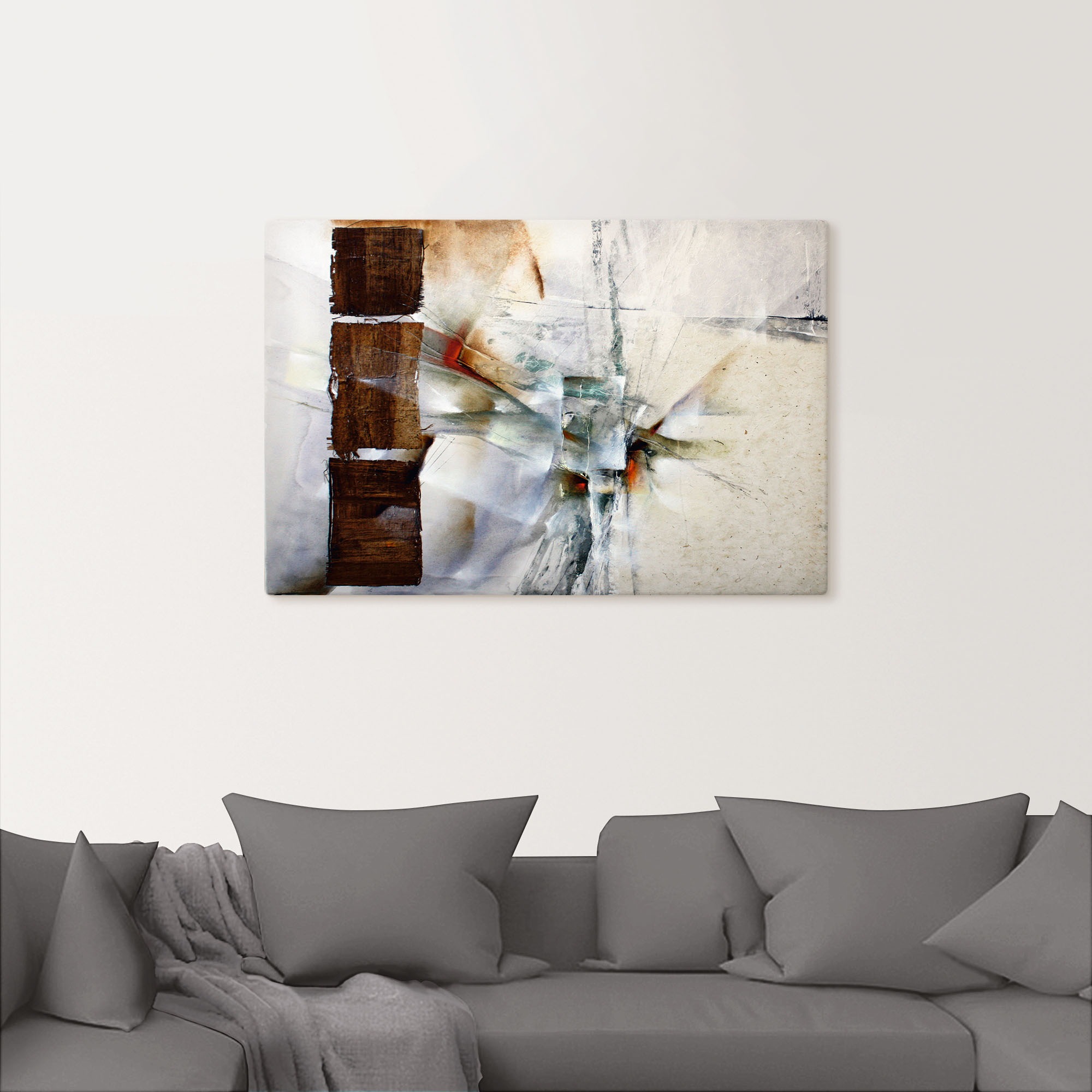 Artland Wandbild »Abstrakte Komposition in weiß« Gegenstandslos 1 Stk. tlg. günstig online kaufen