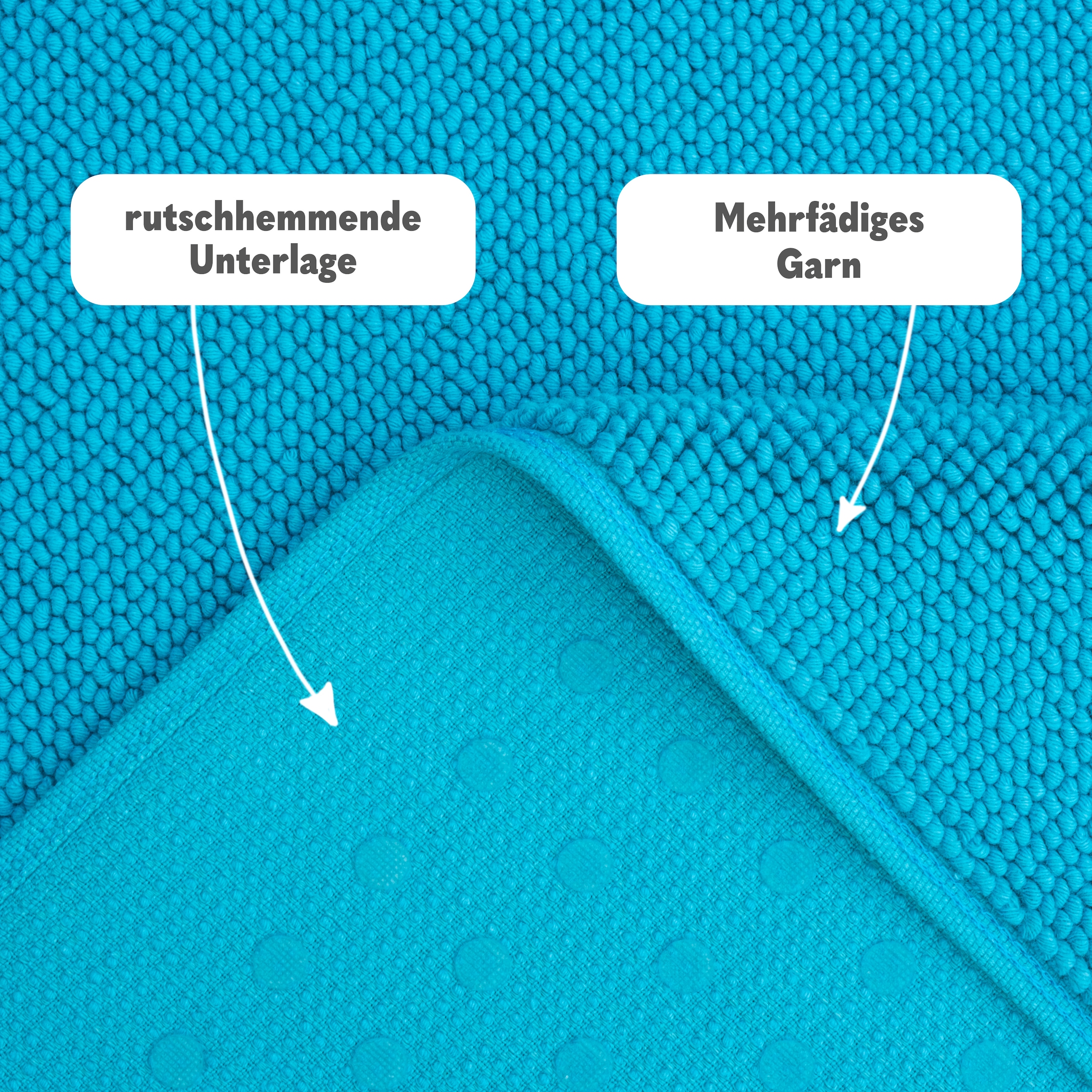 HAMMETEX Badematte »rutschfeste Badvorleger«, rutschhemmend beschichtet, strapazierfähig, einfarbig, 100% Baumwolle, in 2 Größen erhältlich