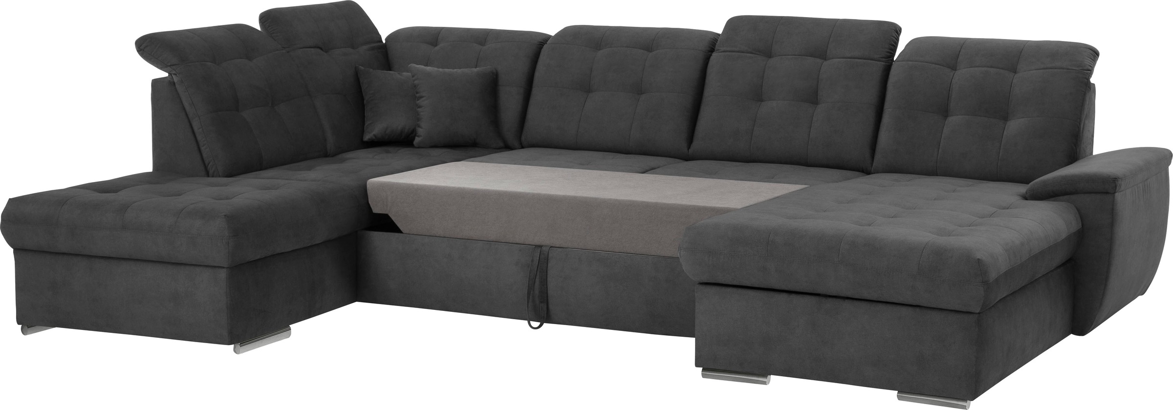 exxpo - sofa fashion Wohnlandschaft »Durango, aufwendige Sitz- und Rückenverarbeitung, bequem, U-Form«, inkl. Kopfteilverstellung, wahlweise mit Bettfunktion und Bettkasten