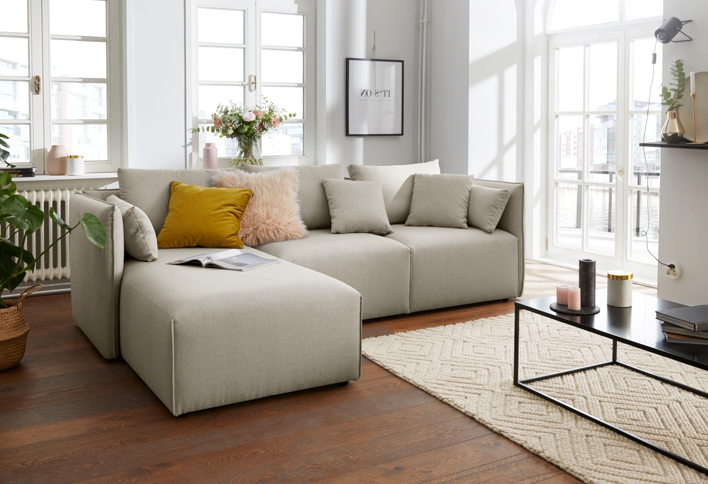 andas Ecksofa »Nöre«, (3 Teile), zusammengesetzt aus Modulen, in vielen Bezugsqualitäten und Farben