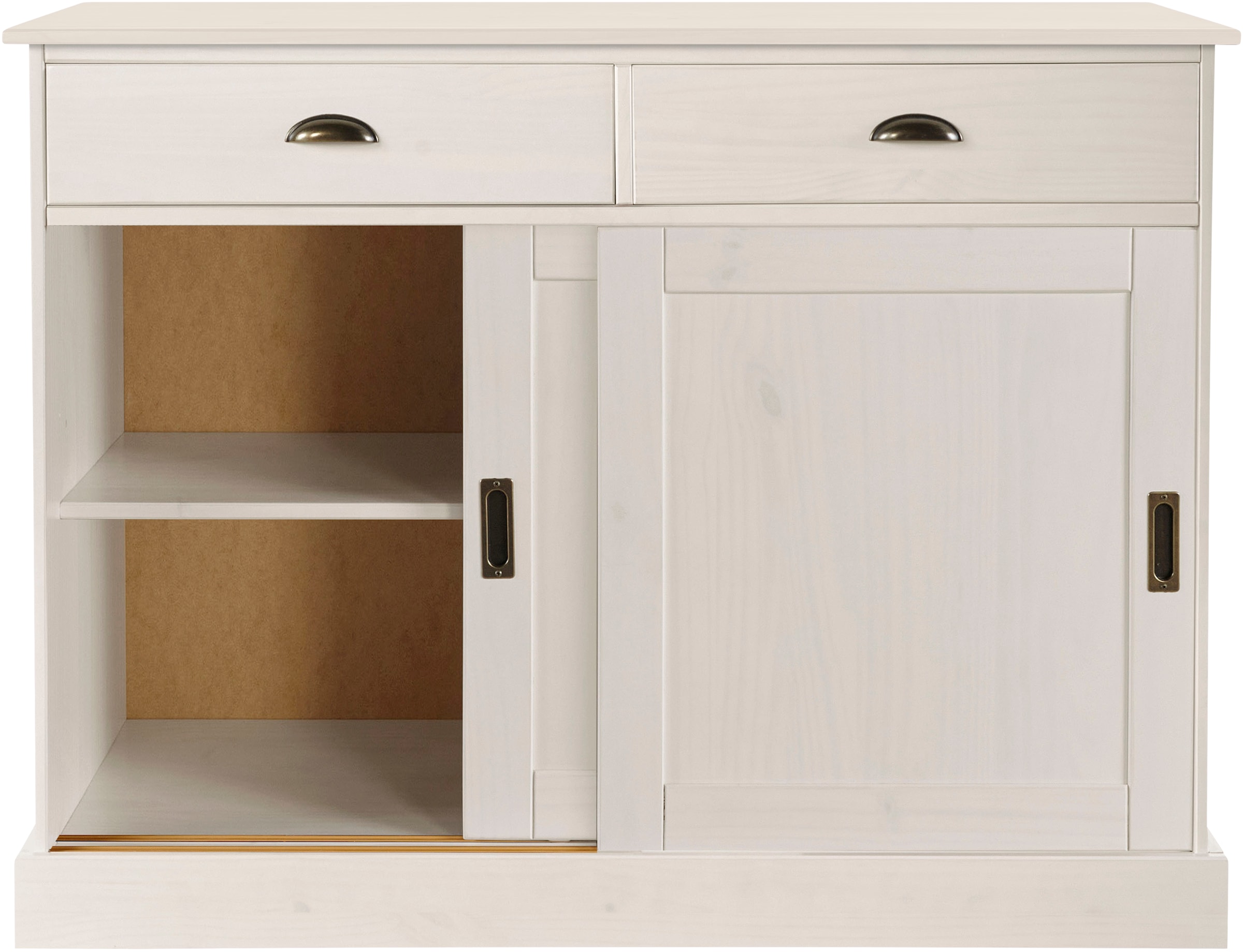 Home affaire Sideboard »Schröder«, Kommode, 2 Schiebetüren, 2 Schubkasten, aus massivem Kiefernholz